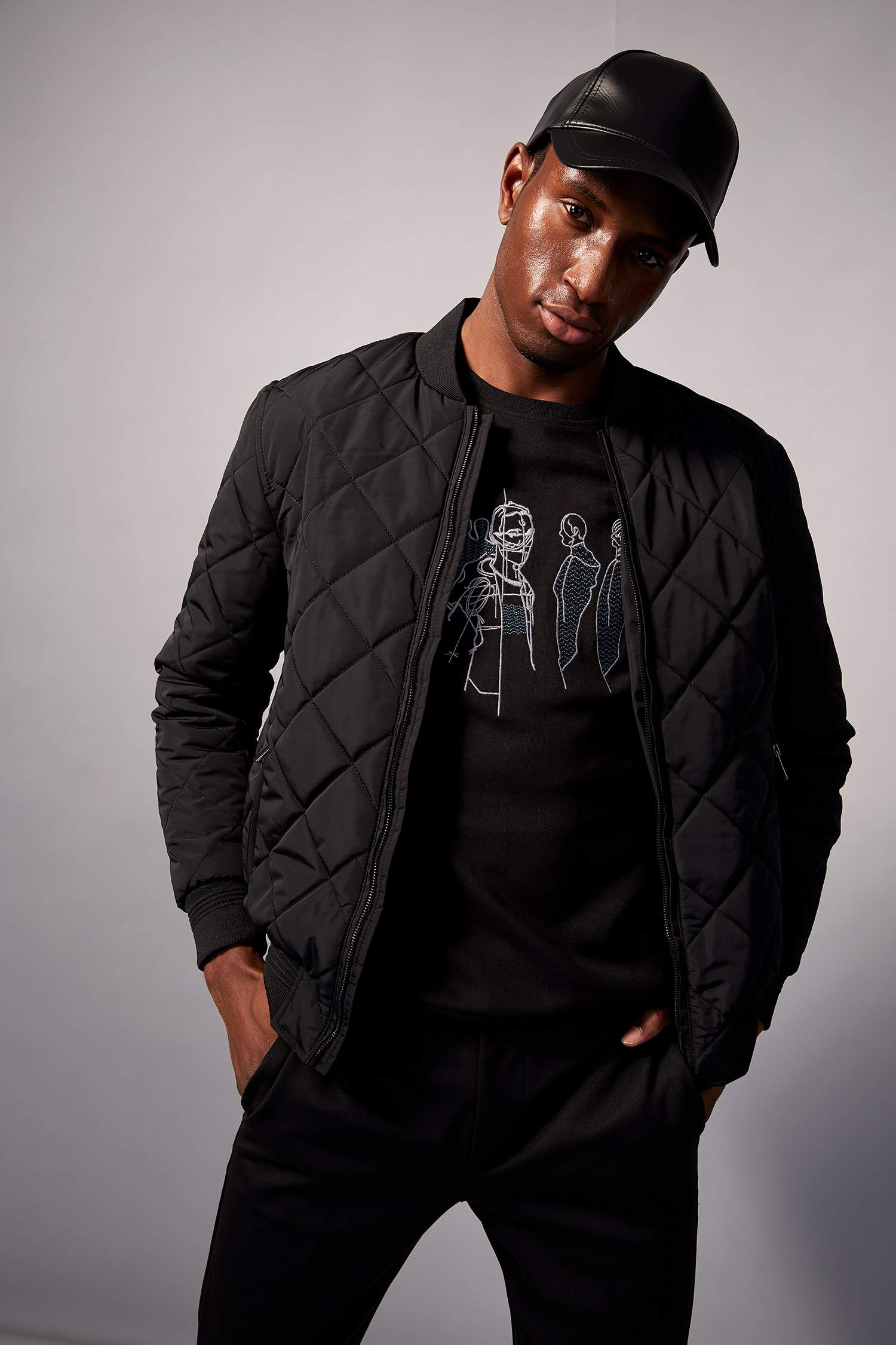 Slim Fit Kolej Yaka Bomber Süet Mont