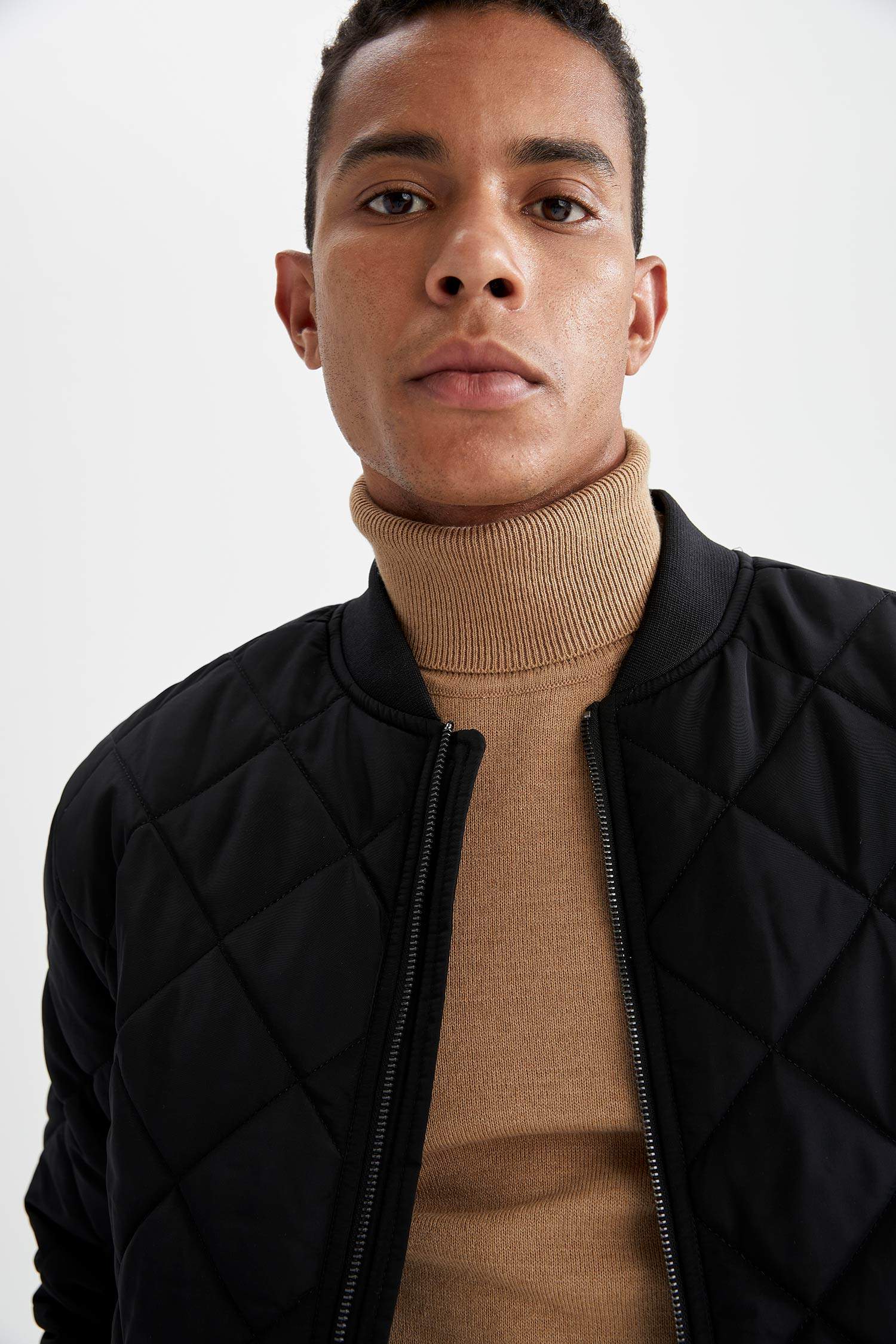 Slim Fit Kolej Yaka Bomber Süet Mont