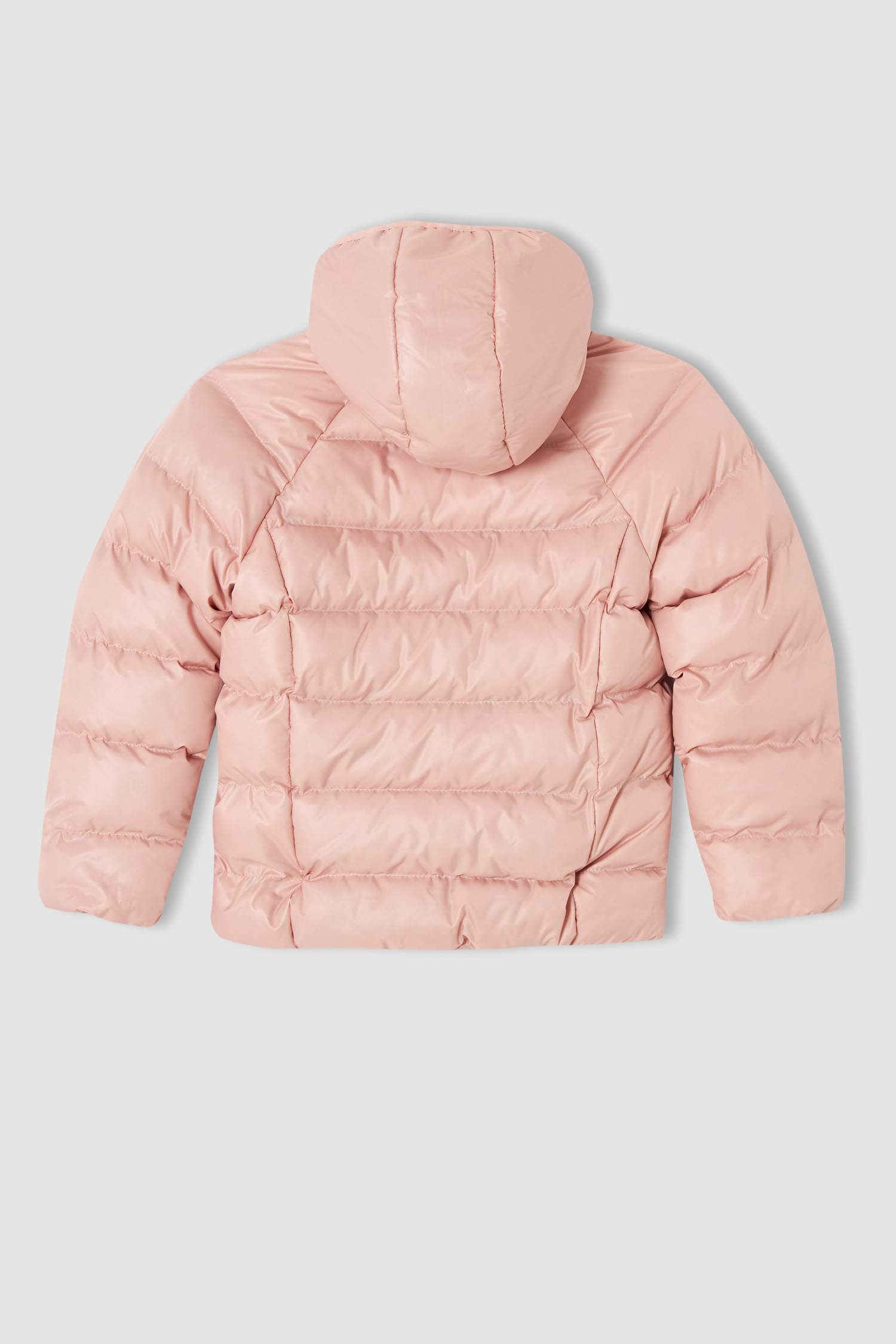 Kız Çocuk Regular Fit Kapüşonlu Astar Polarlı Şişme Mont