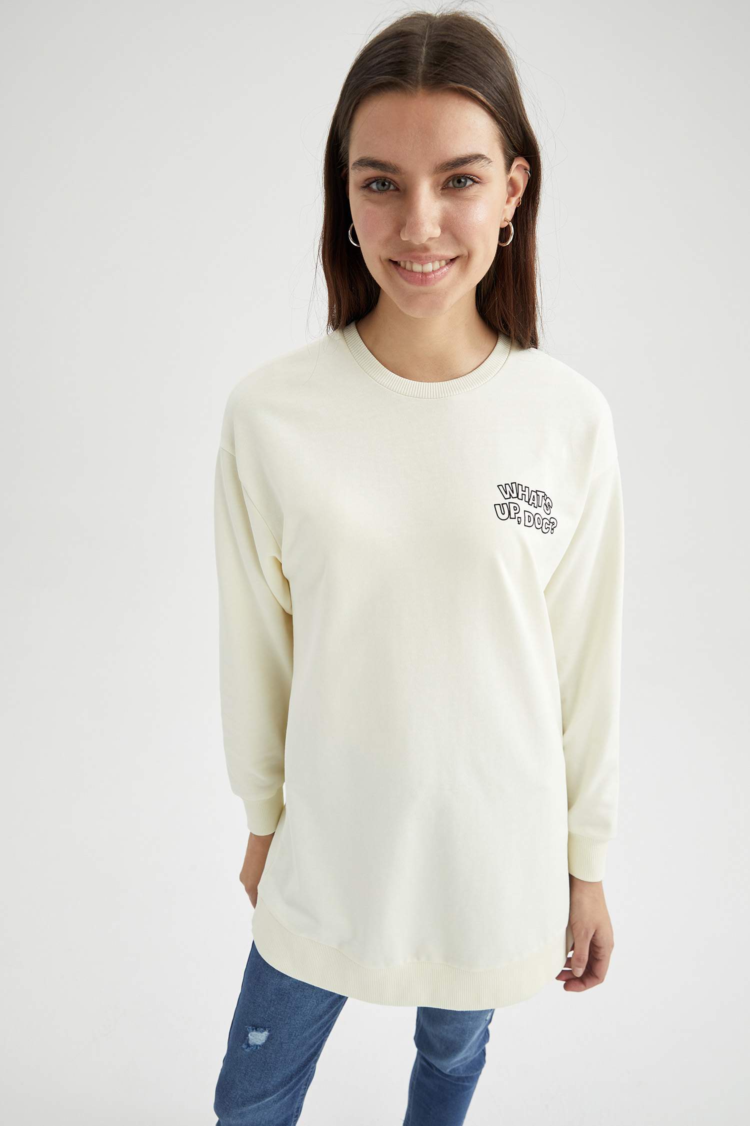 Ön ve Arka Yüzü Baskılı Looney Tunes Lisanslı Sweat Tunik