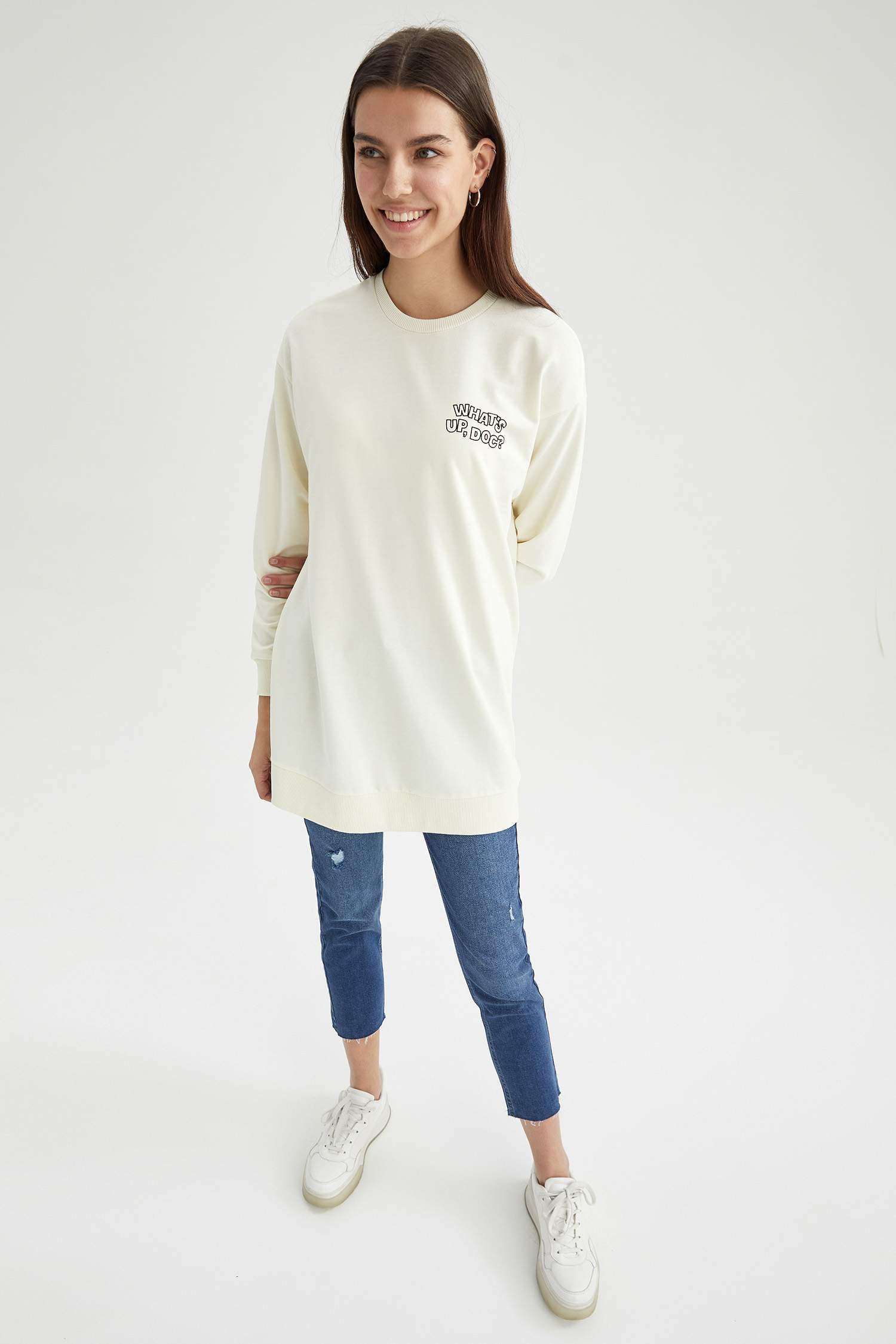 Ön ve Arka Yüzü Baskılı Looney Tunes Lisanslı Sweat Tunik