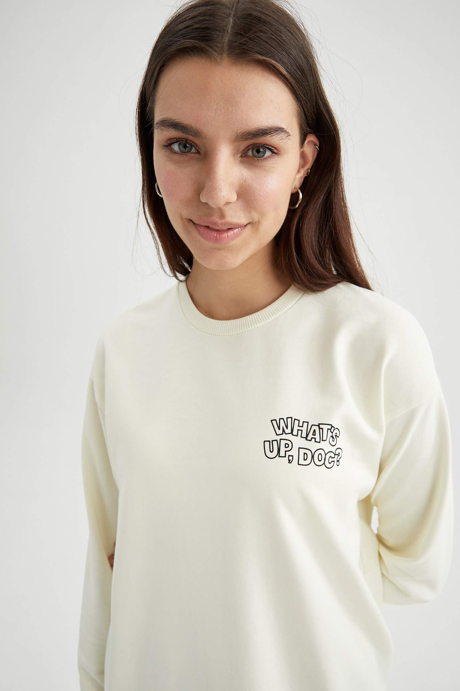 Ön ve Arka Yüzü Baskılı Looney Tunes Lisanslı Sweat Tunik