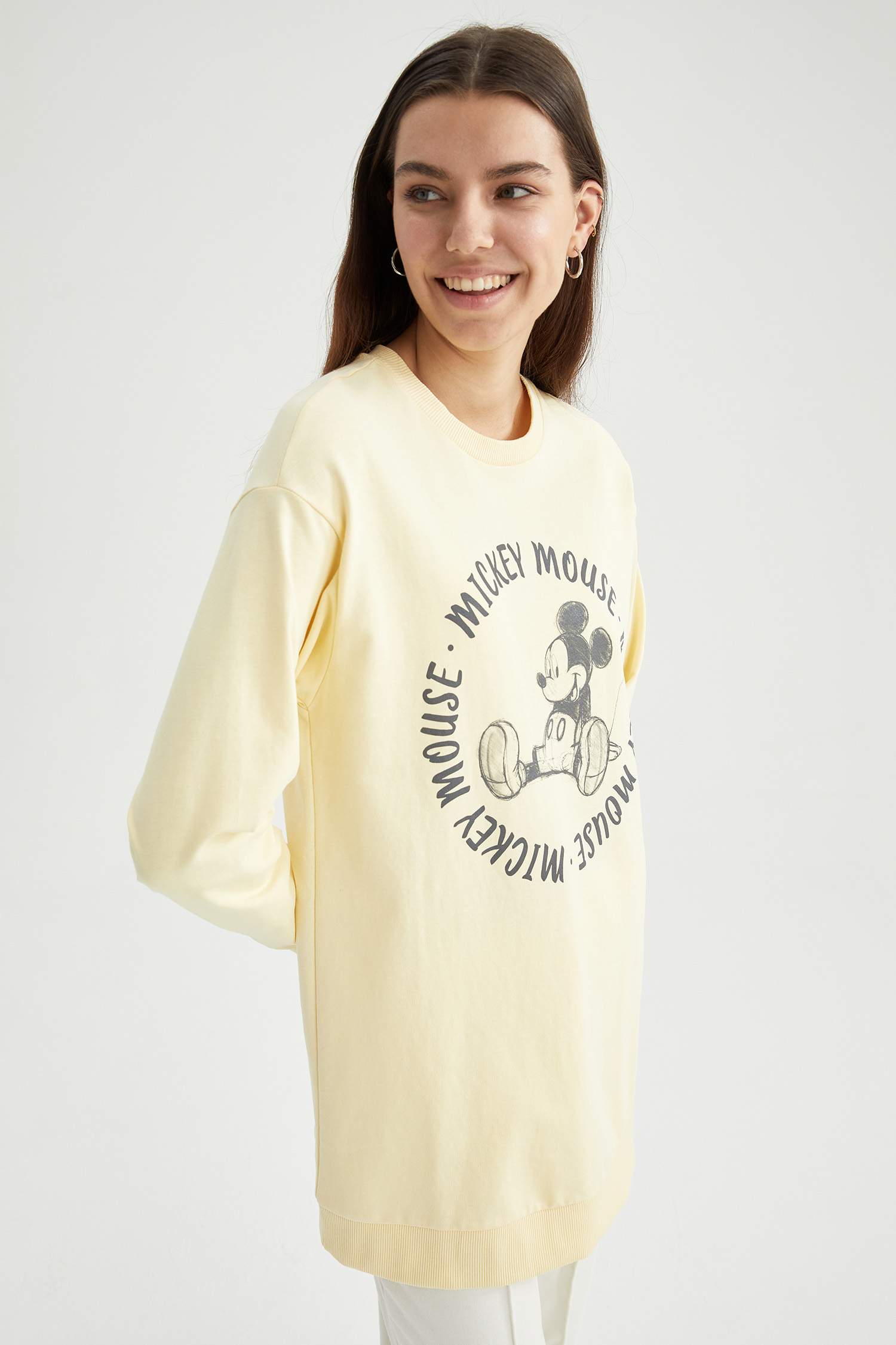 Mickey Mouse Lisanslı Pamuklu Sweat Tunik