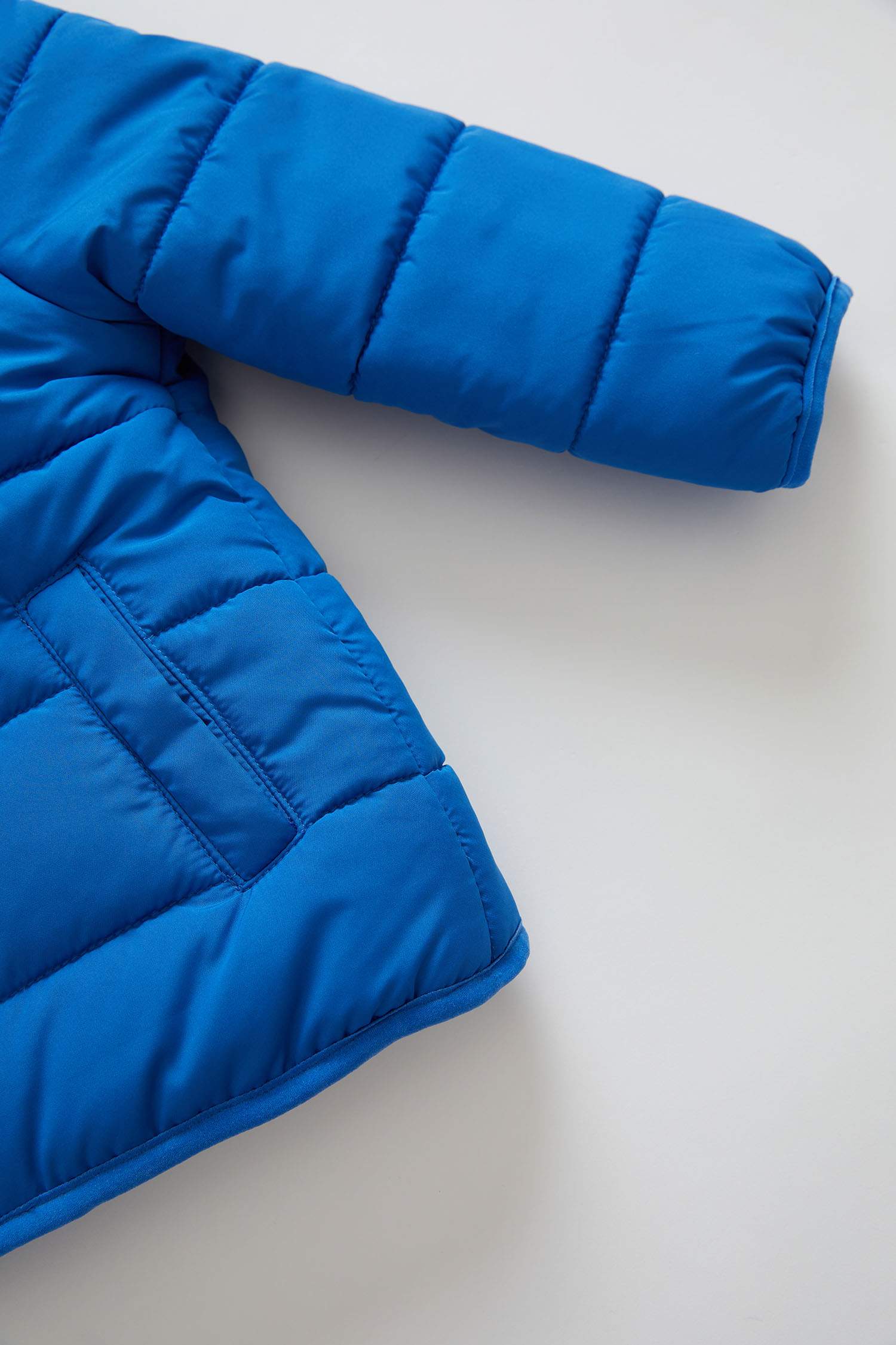 Erkek Bebek Kapüşonlu Polar Astarlı Şişme Mont