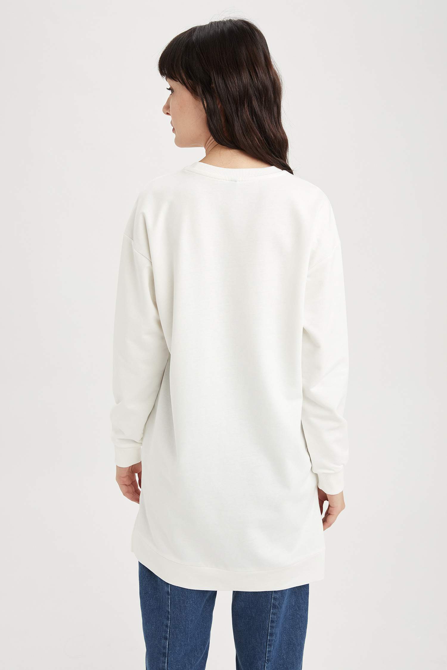 Payetli Yıldız Detaylı Relax Fit Sweat Tunik