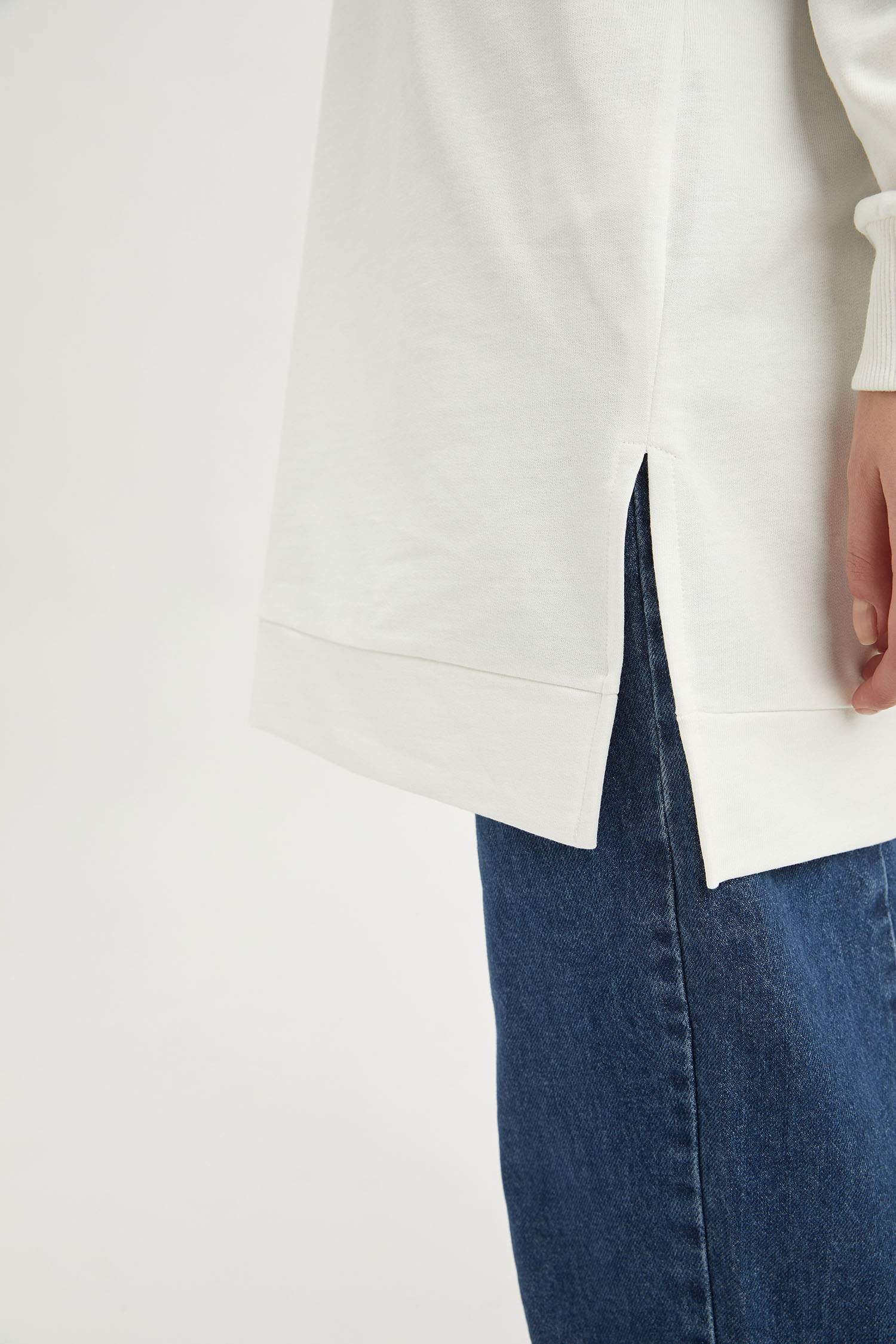 Payetli Yıldız Detaylı Relax Fit Sweat Tunik