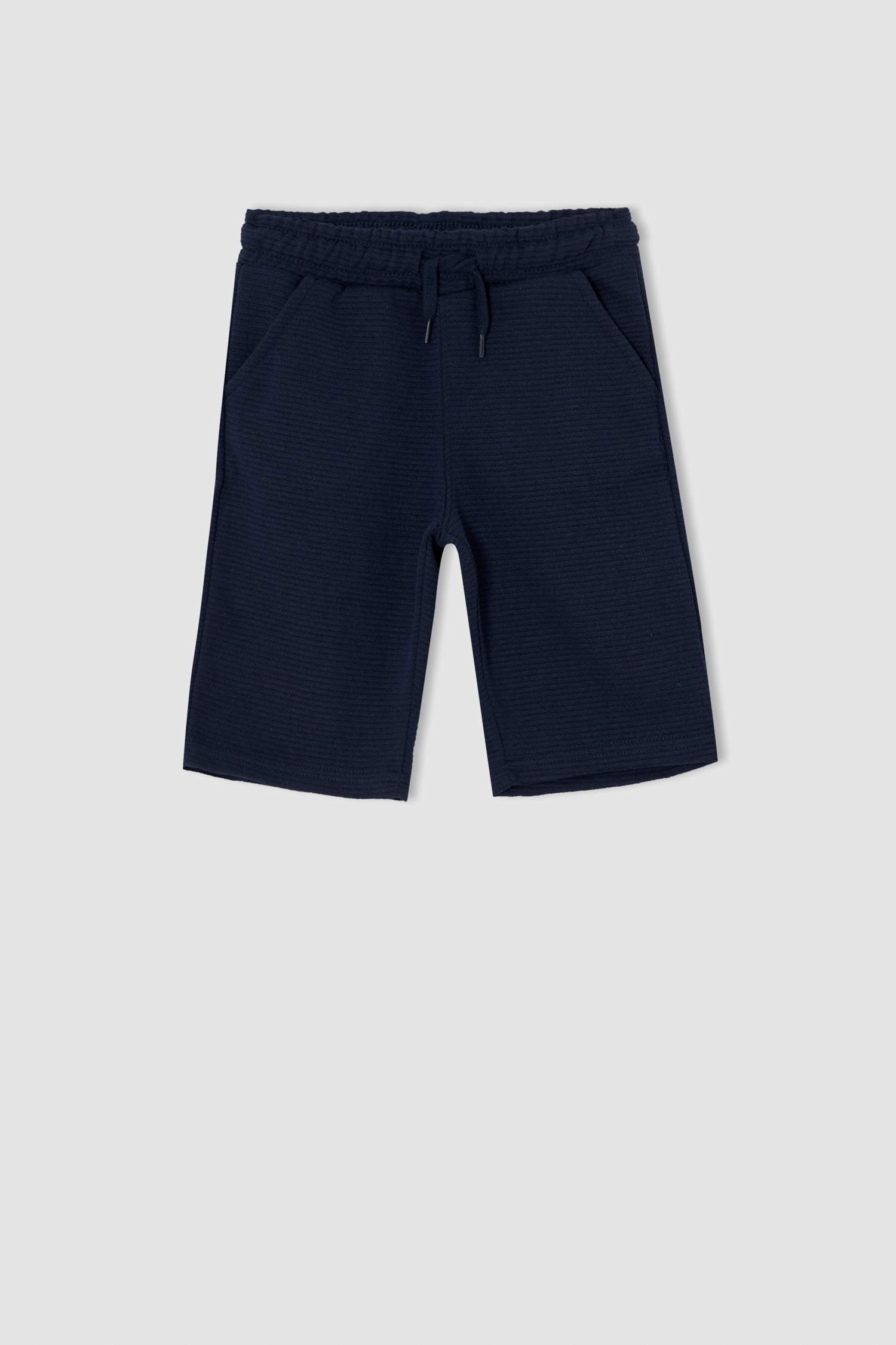 Erkek Çocuk Regular Fit Basic Dokulu Kumaş Bermuda Şort