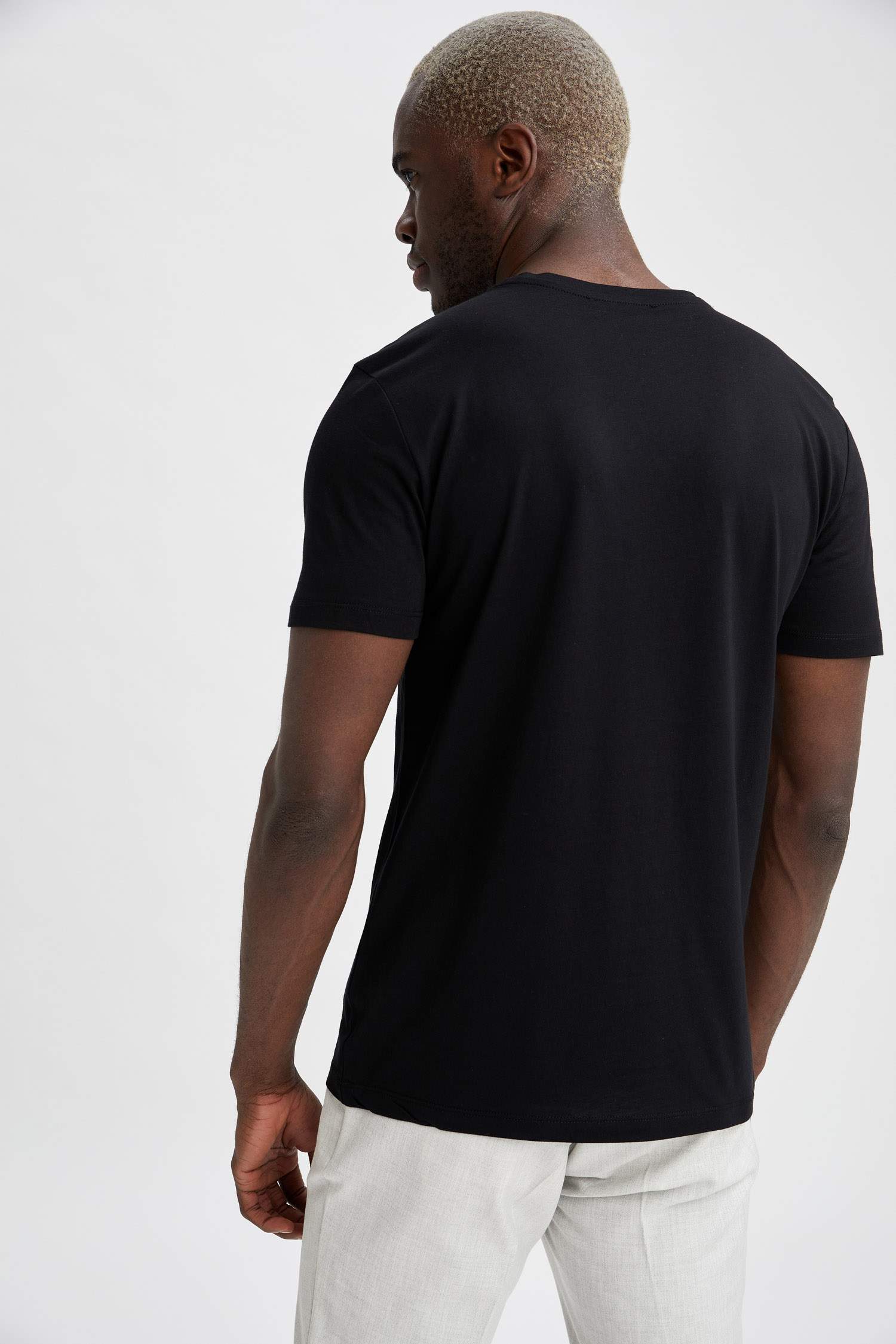 Slim Fit Bisiklet Yaka Premium Kalite 2'li Kısa Kollu Tişört Seti