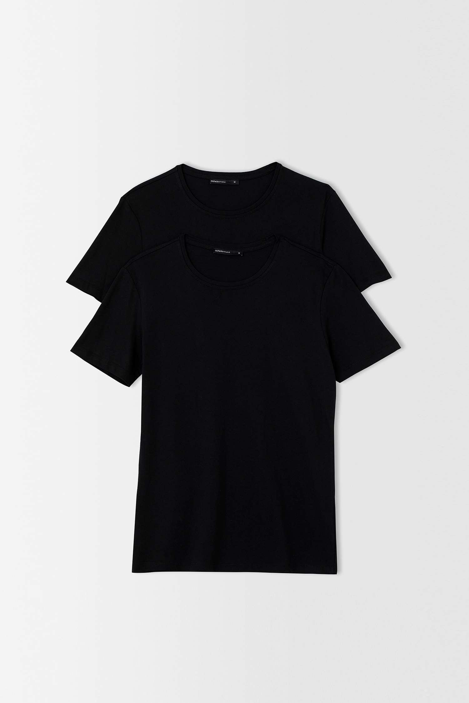 Slim Fit Bisiklet Yaka Premium Kalite 2'li Kısa Kollu Tişört Seti