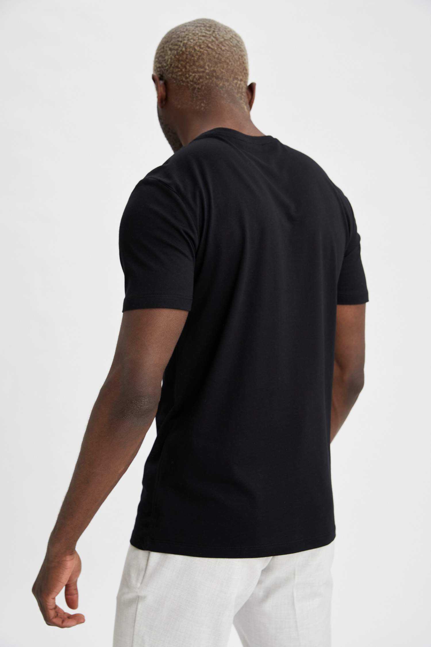Slim Fit Bisiklet Yaka Premium Kalite 2'li Kısa Kollu Tişört Seti