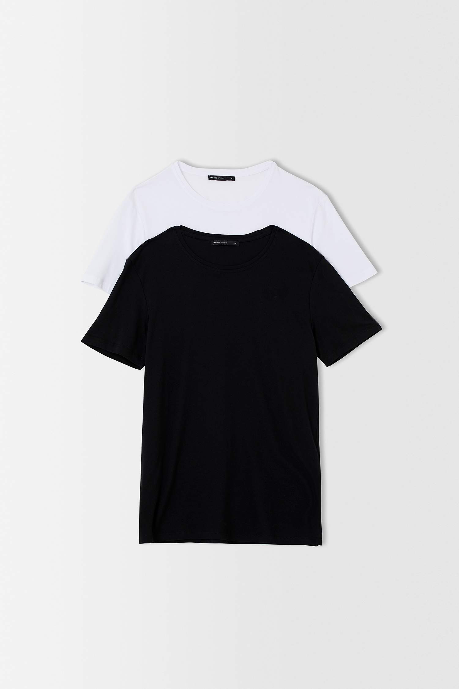 Slim Fit Bisiklet Yaka Premium Kalite 2'li Kısa Kollu Tişört Seti