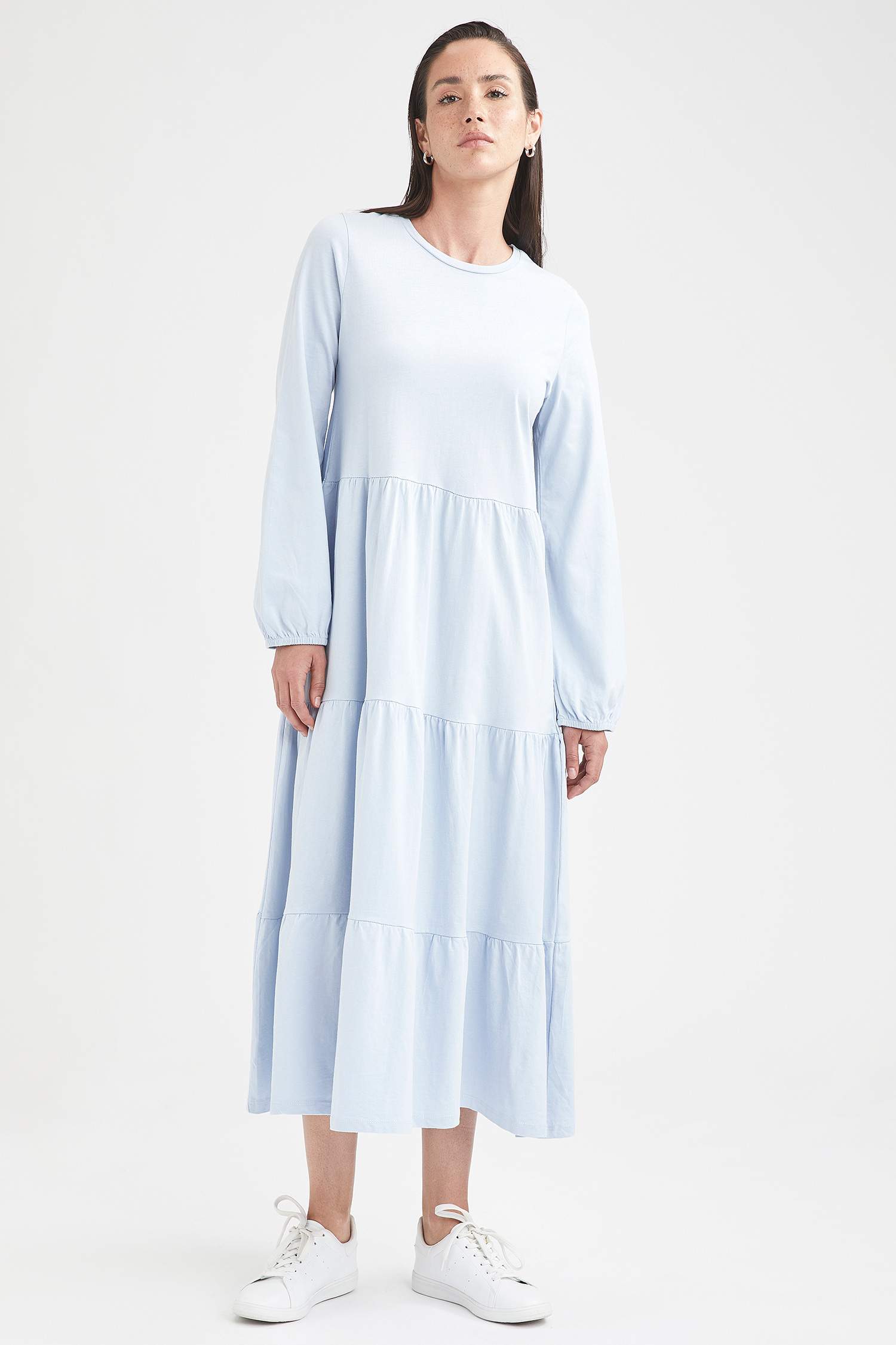 Volanlı Relax Fit Maxi Elbise