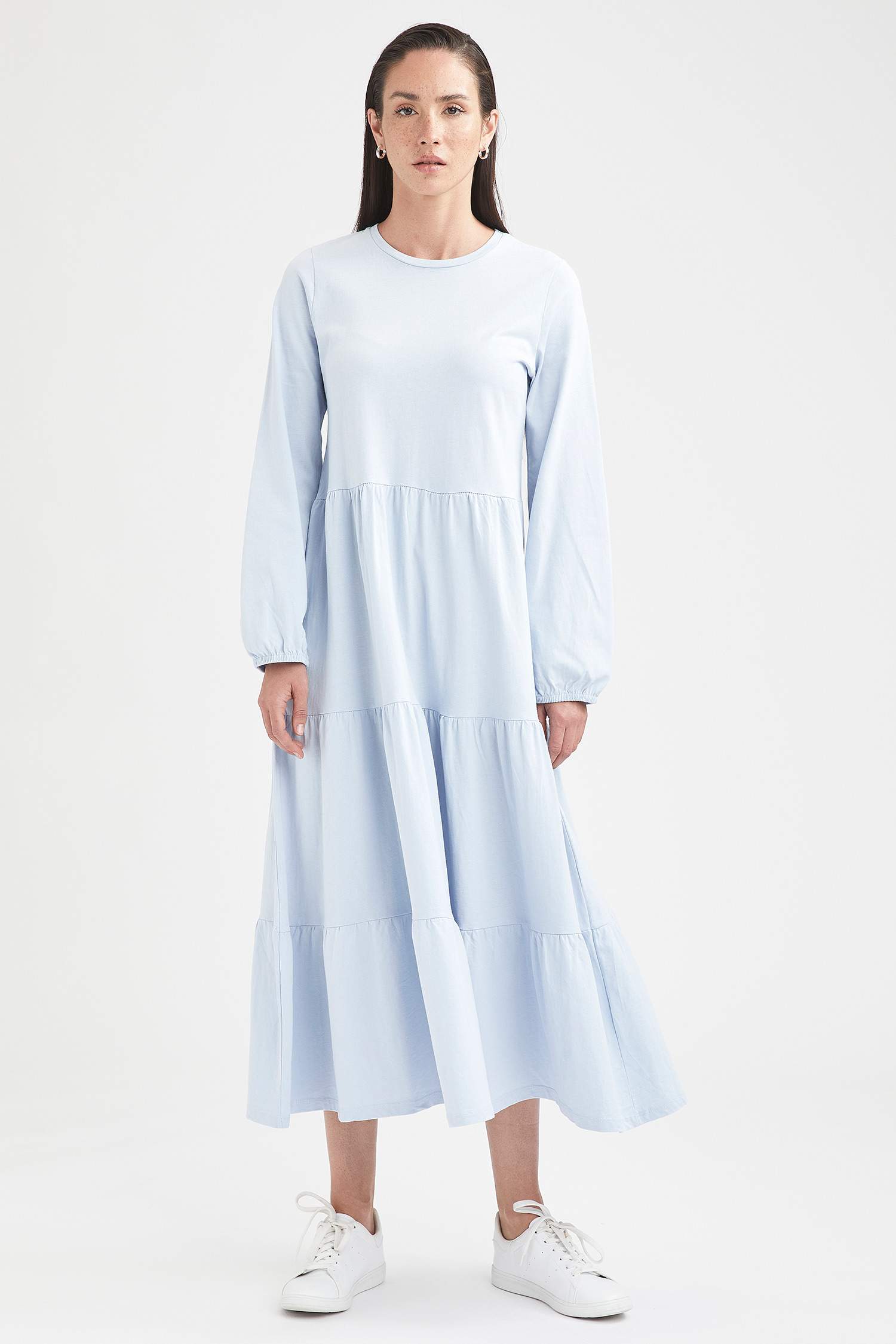 Volanlı Relax Fit Maxi Elbise