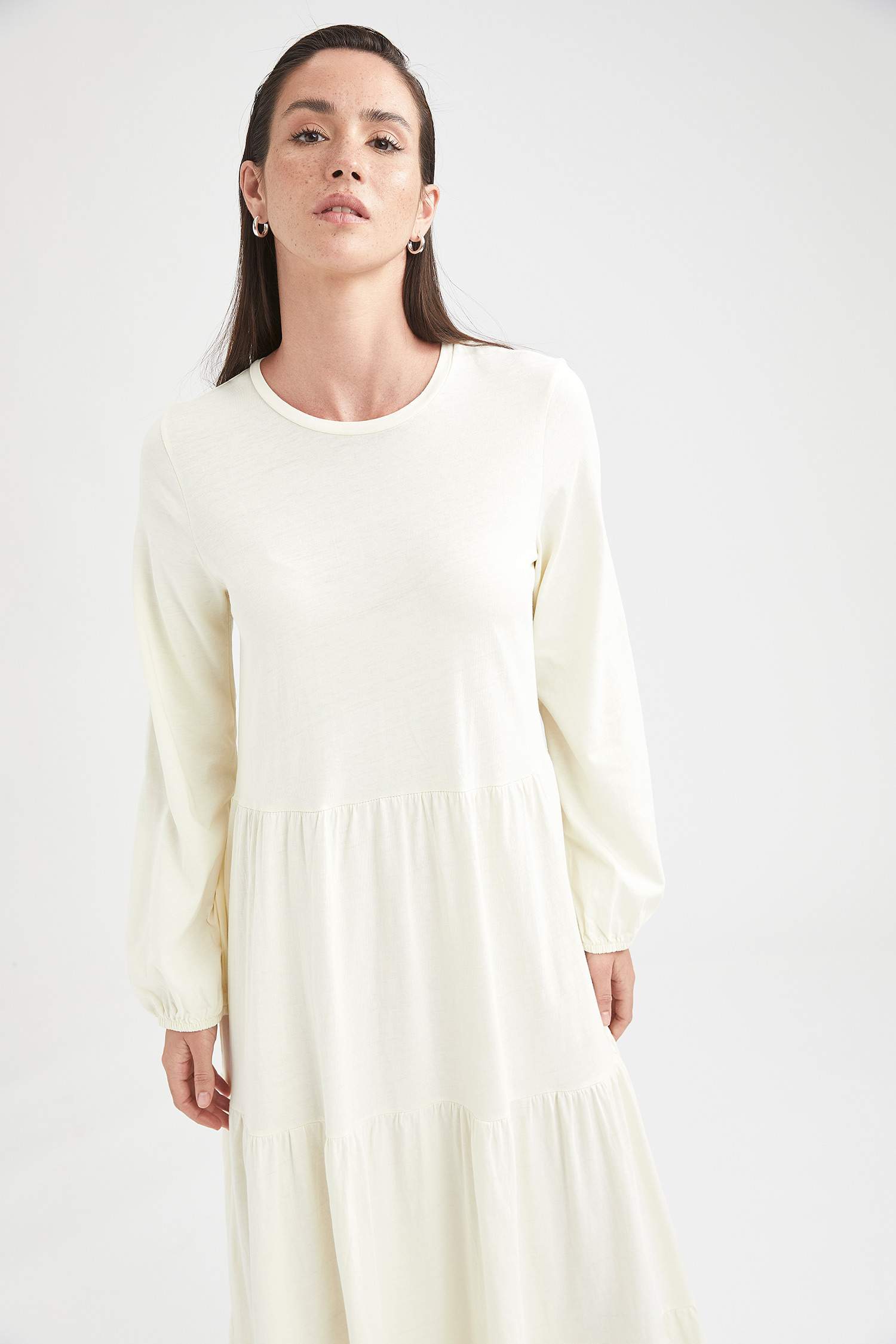 Volanlı Relax Fit Maxi Elbise