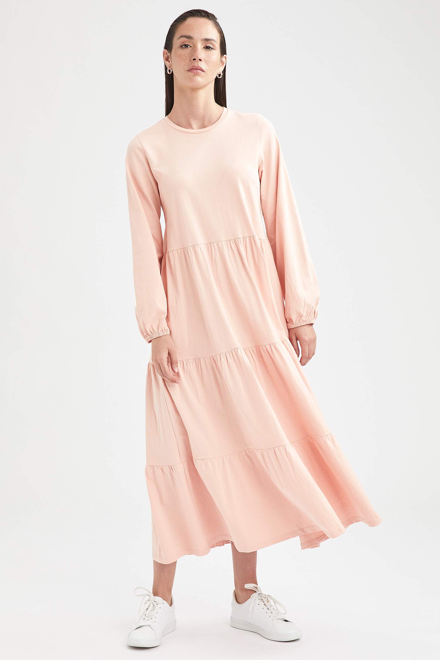 Volanlı Relax Fit Maxi Elbise