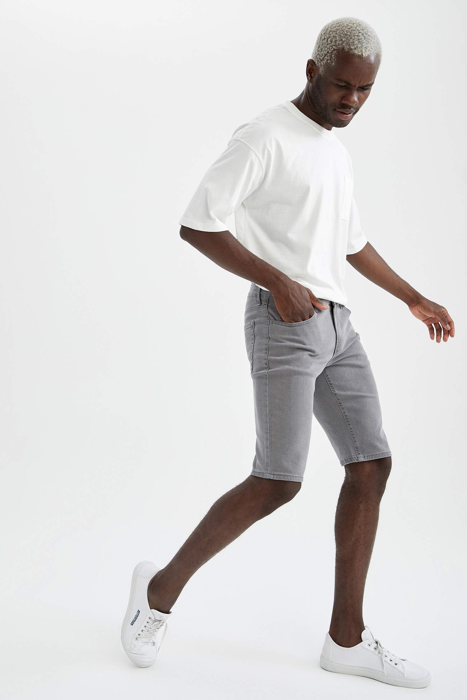 Slim Fit Jean Bermuda Şort