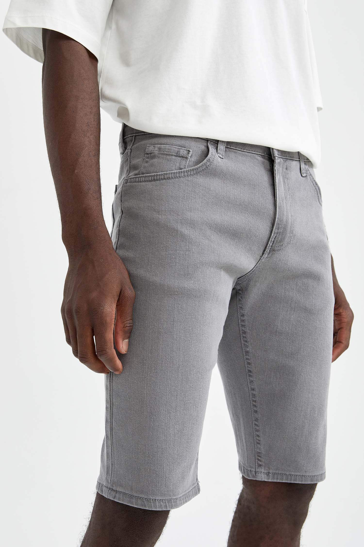 Slim Fit Jean Bermuda Şort