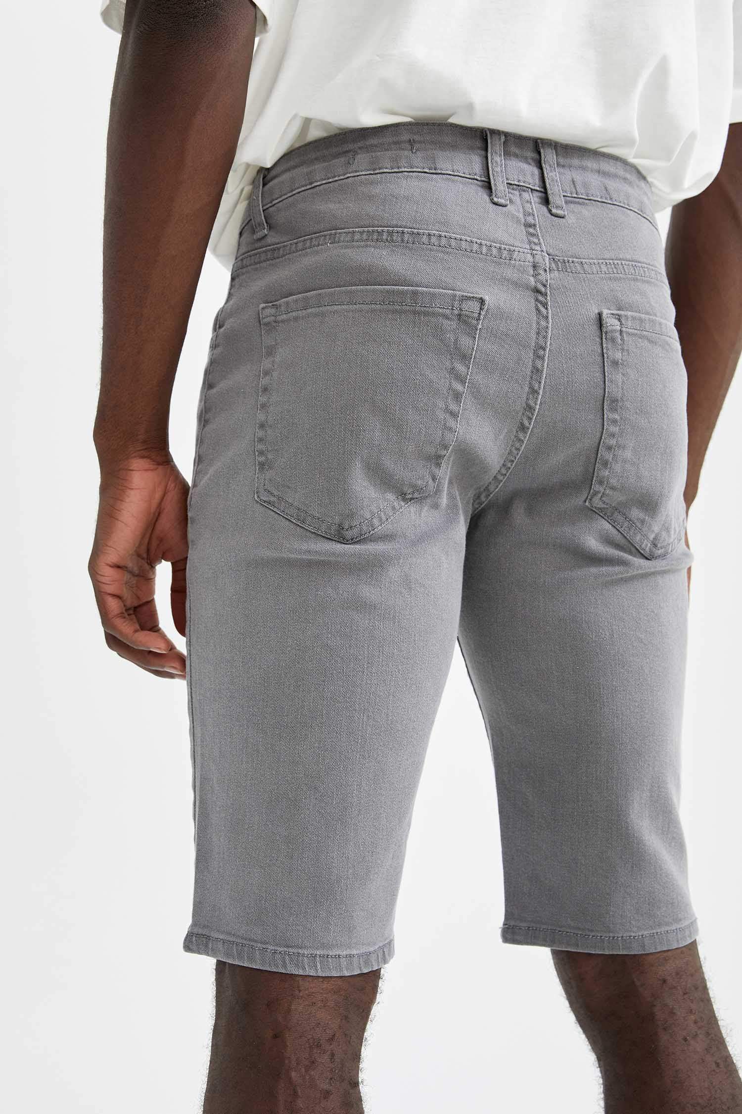 Slim Fit Jean Bermuda Şort