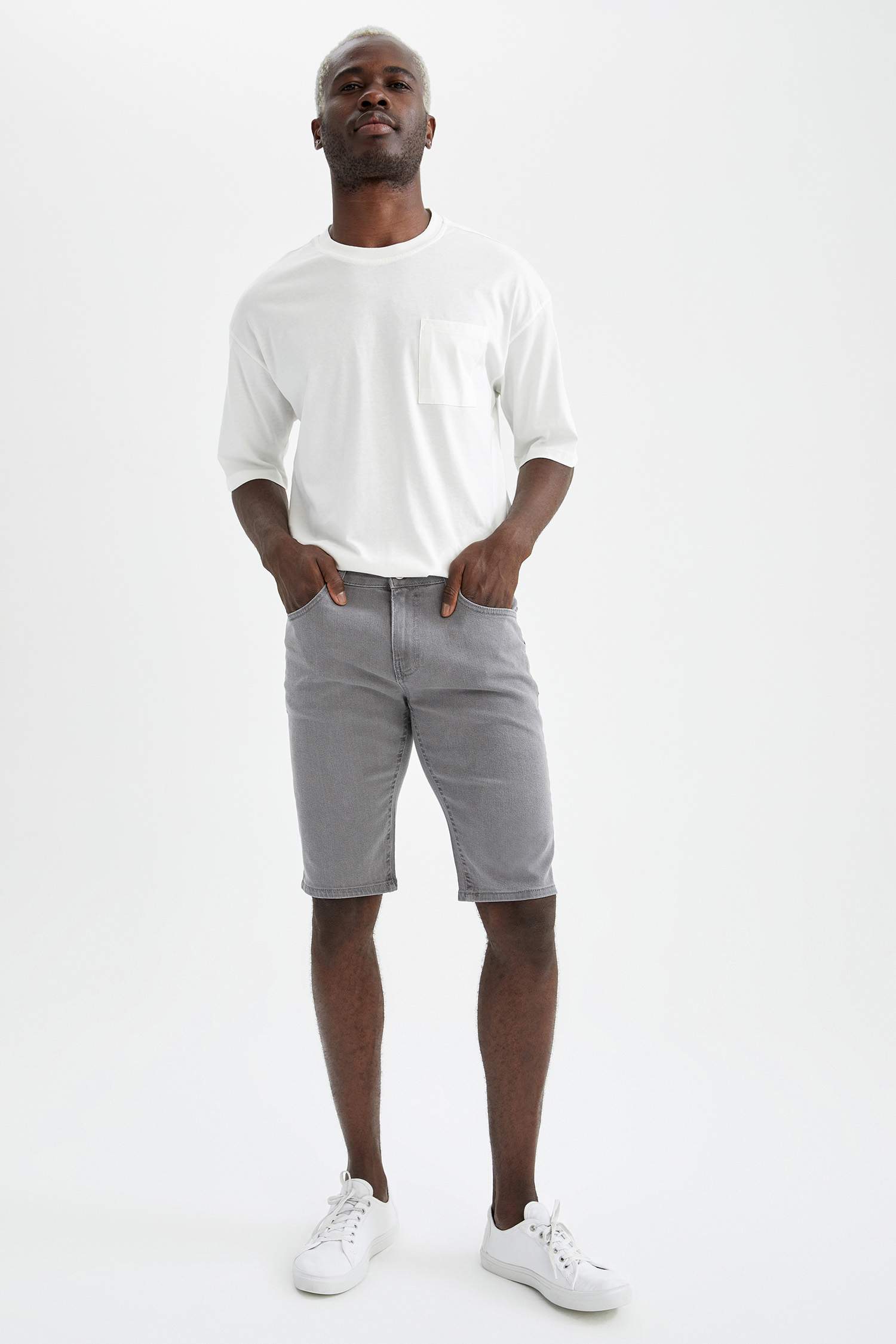 Slim Fit Jean Bermuda Şort