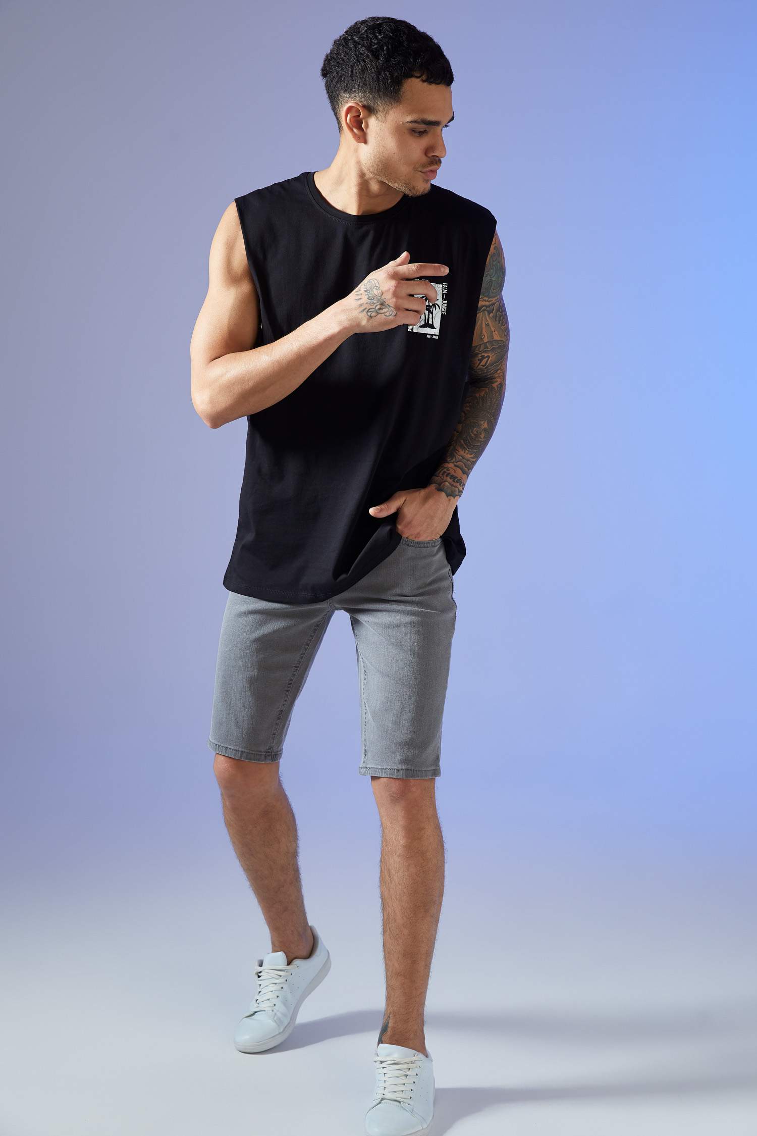 Slim Fit Jean Bermuda Şort