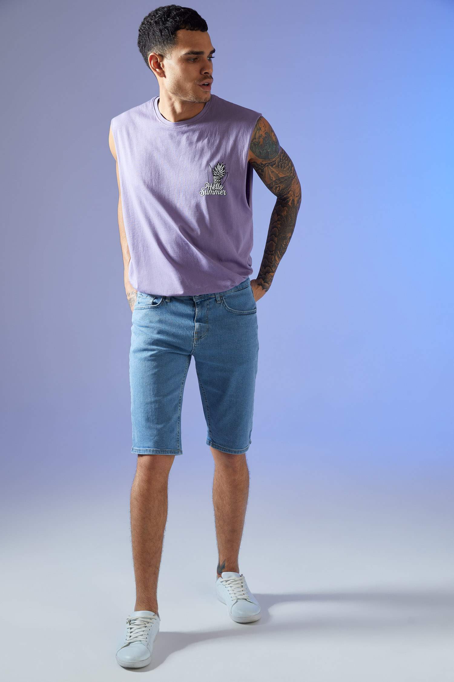 Regular Fit Jean Bermuda Şort