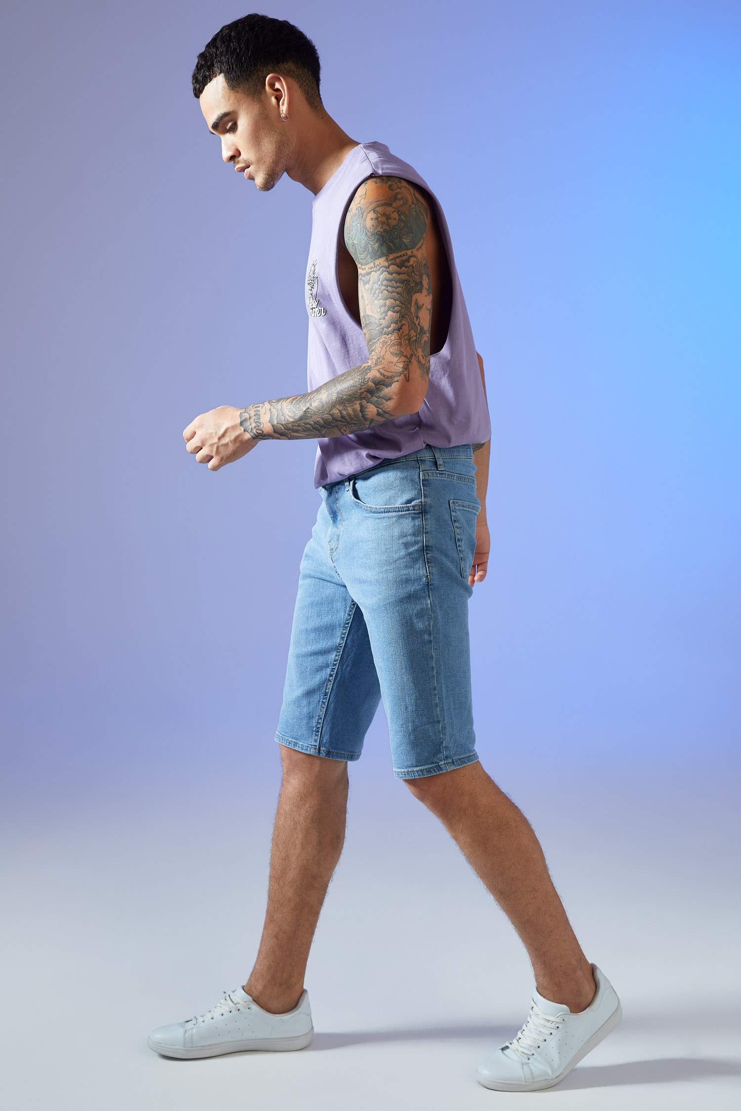 Regular Fit Jean Bermuda Şort