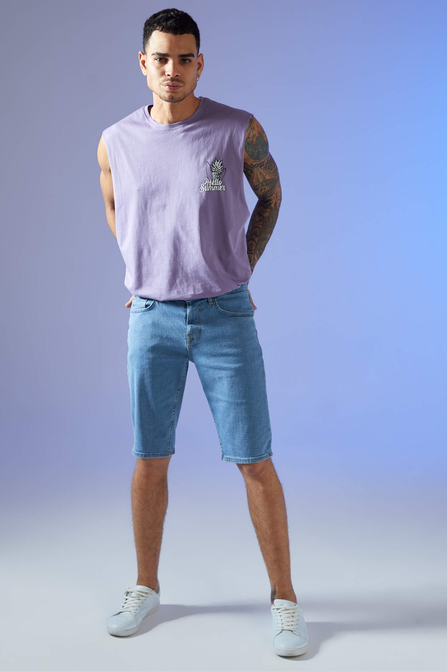 Regular Fit Jean Bermuda Şort