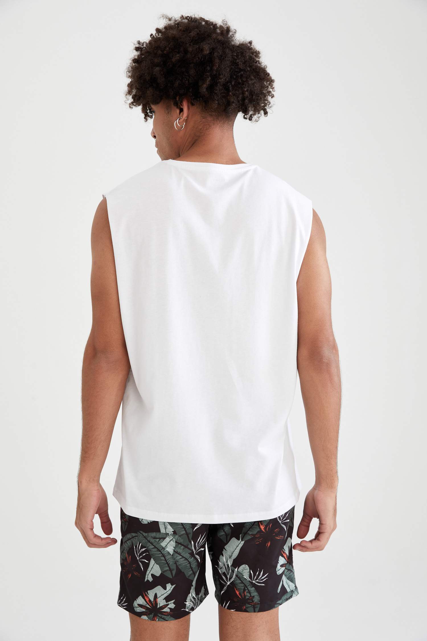 Regular Fit Slogan Baskılı Kolsuz Tişört