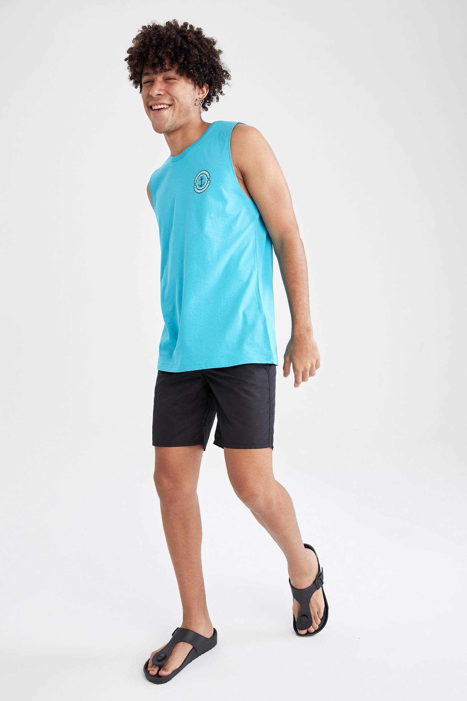 Regular Fit Baskılı Kolsuz Atlet