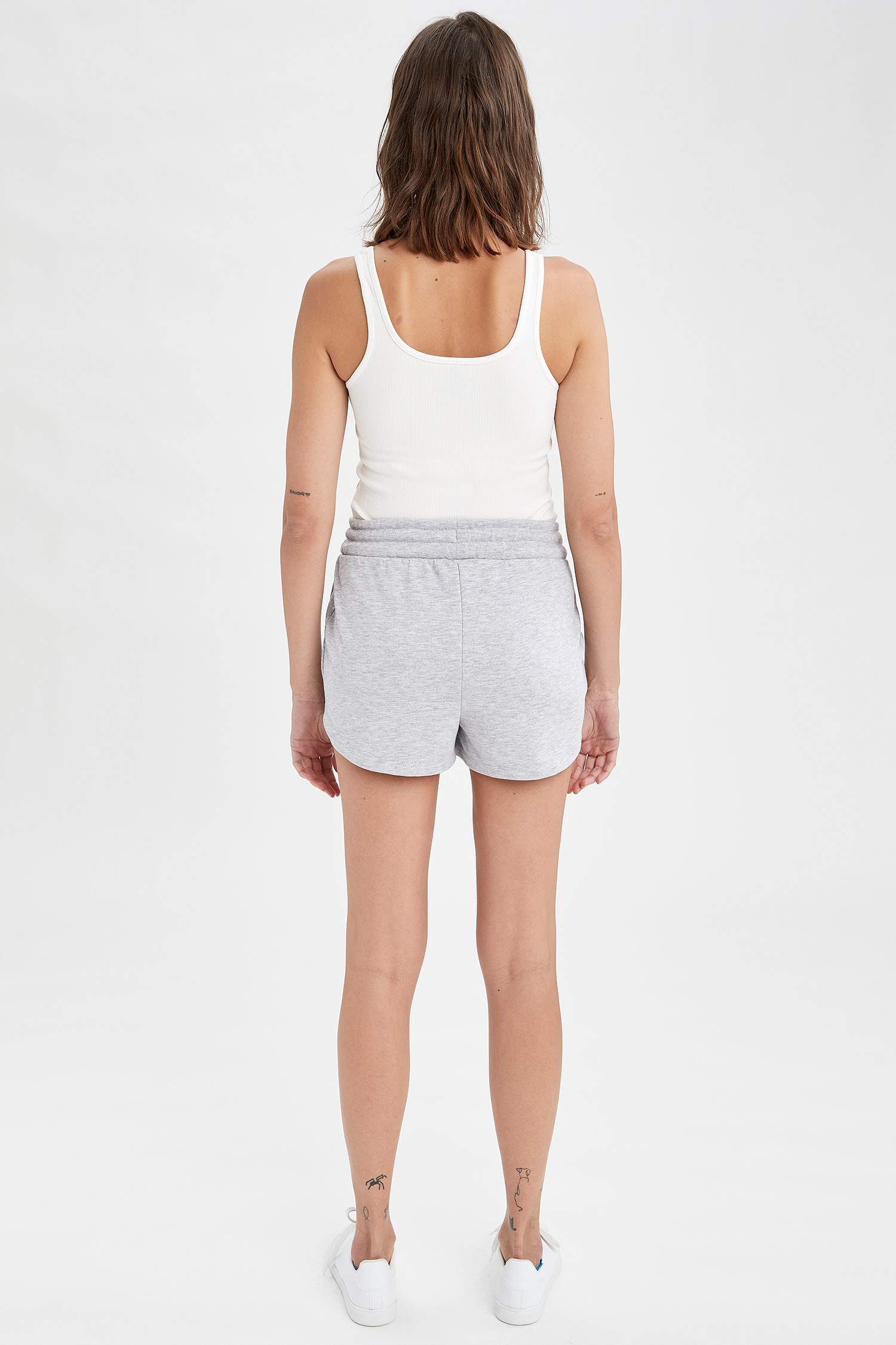 Cepli Beli Bağcıklı Relax Fit Mini Şort