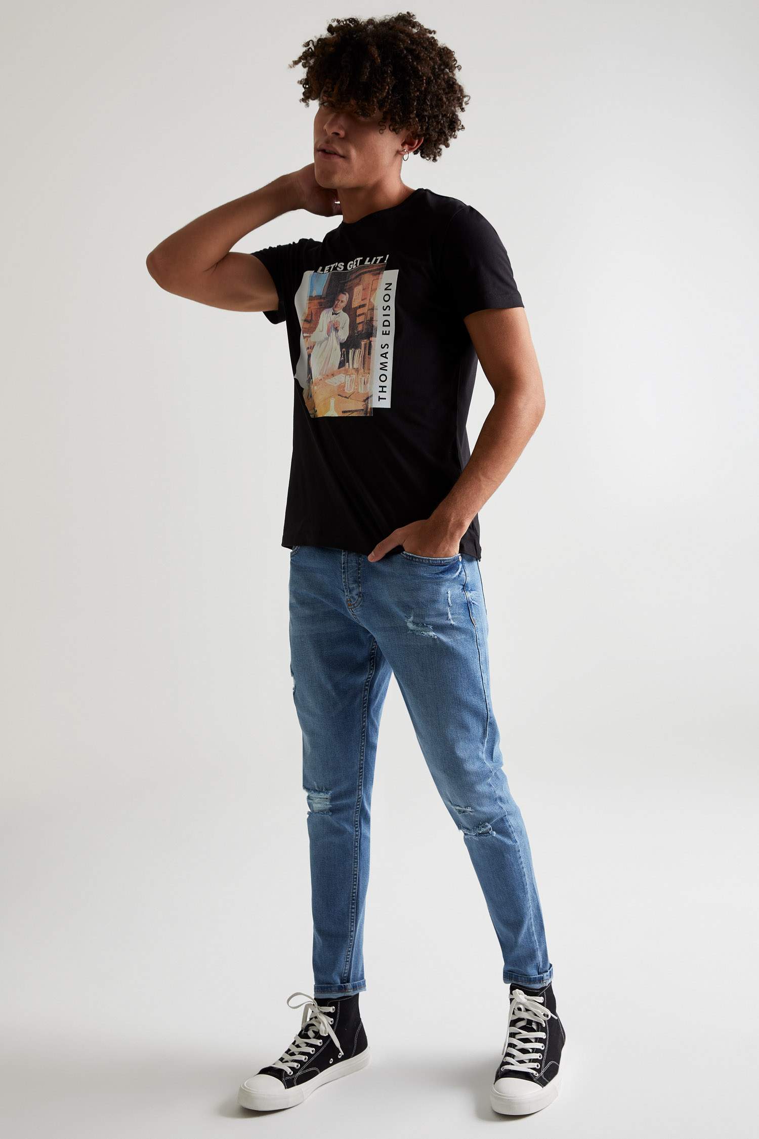 Carrot Fit Normal Bel Boru Paça Yırtık Detaylı Jean Pantolon