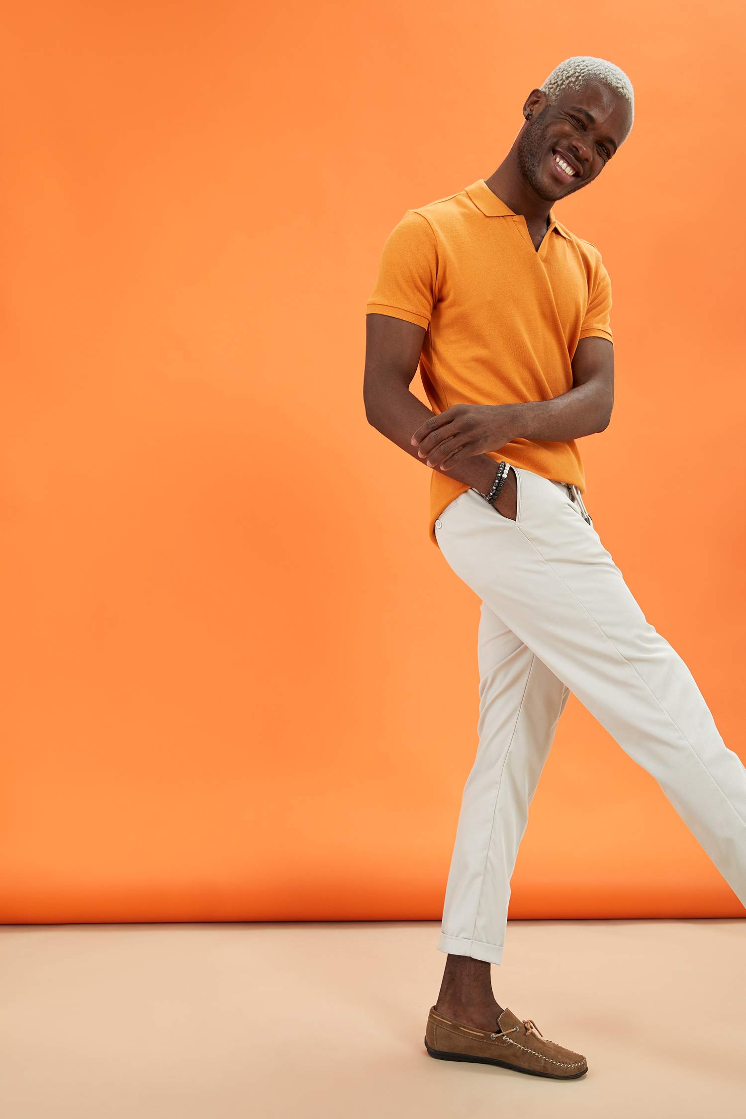 Slim Fit Polo Yaka Basic Triko Kısa Kollu Tişört