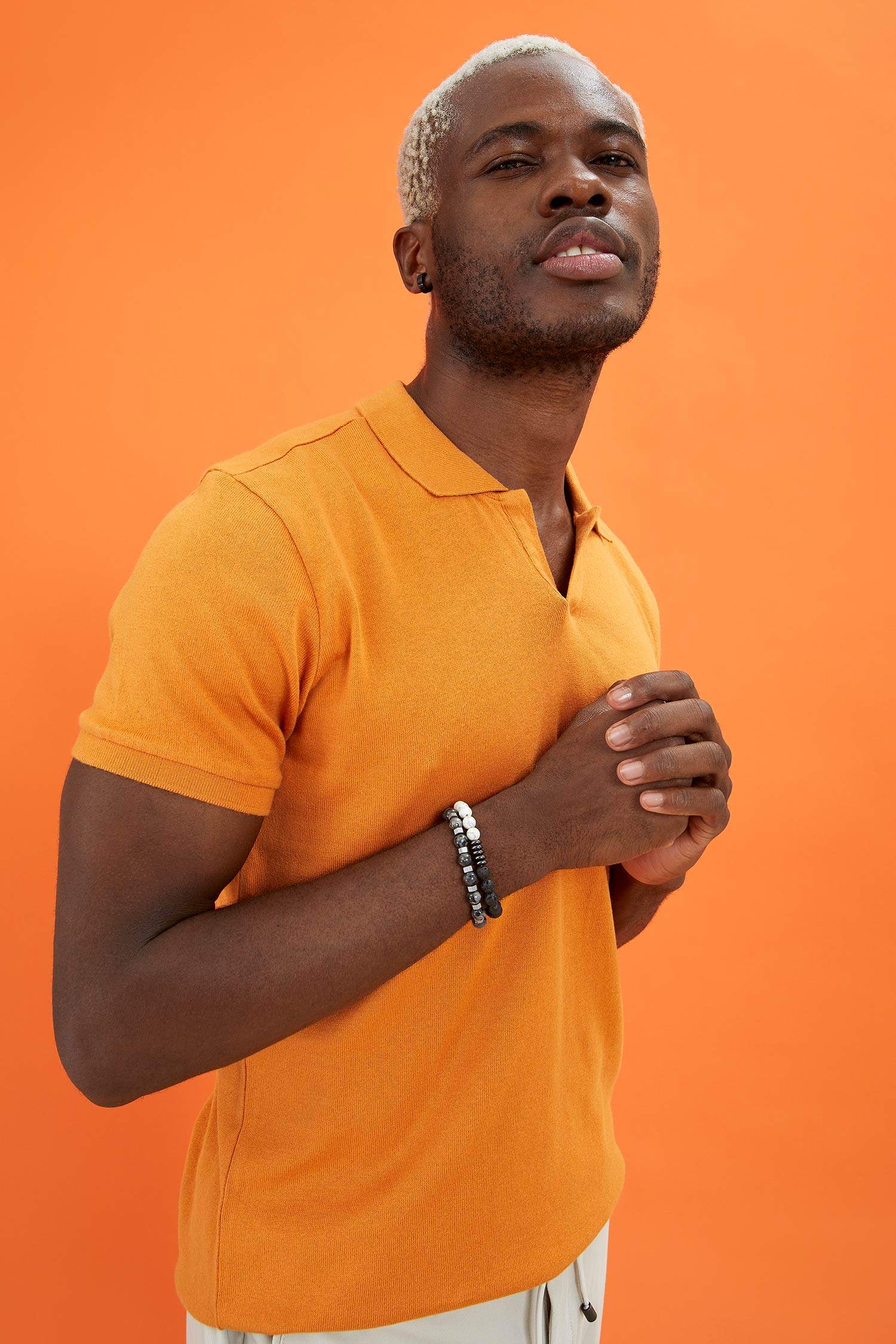 Slim Fit Polo Yaka Basic Triko Kısa Kollu Tişört