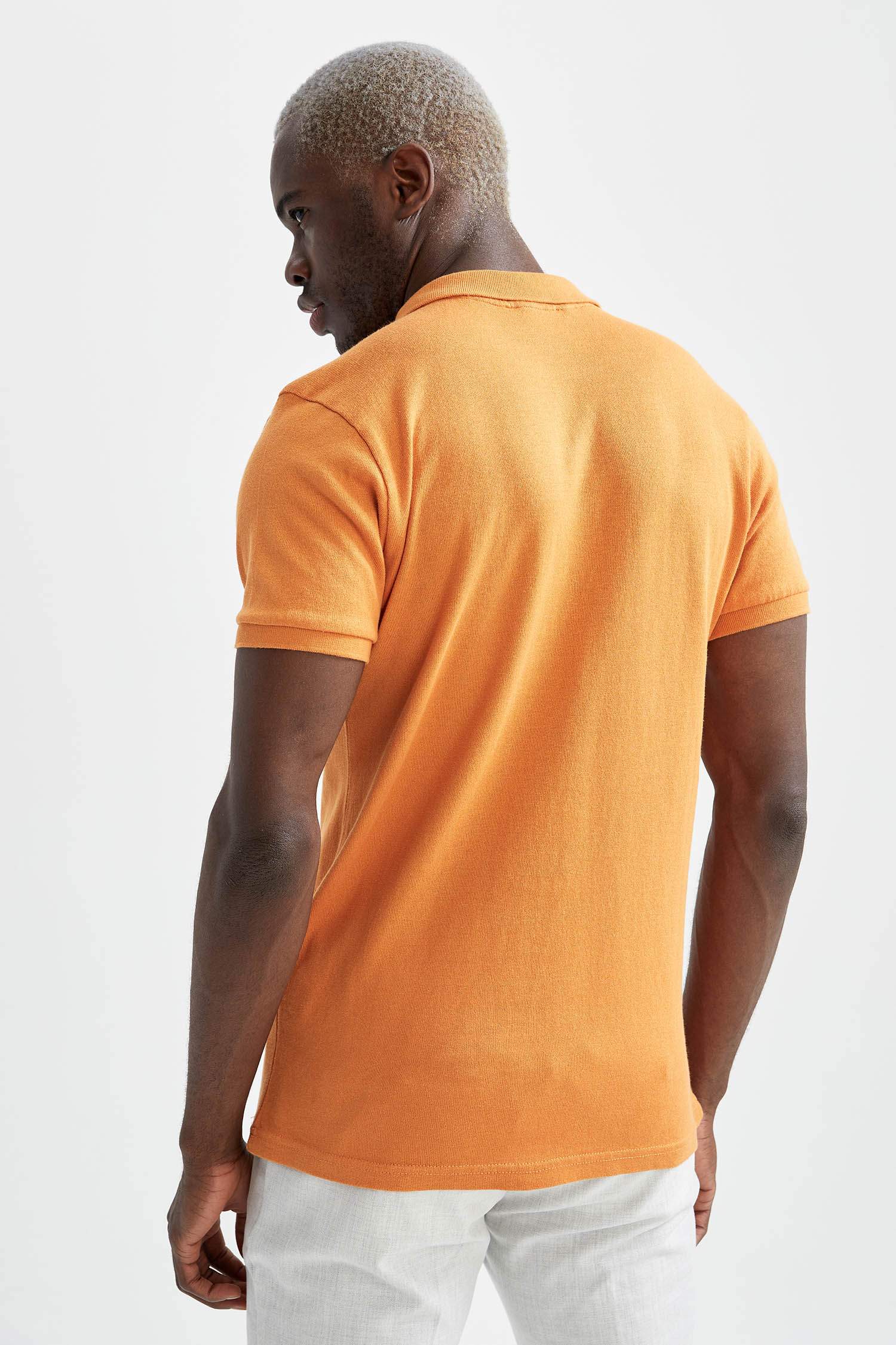 Slim Fit Polo Yaka Basic Triko Kısa Kollu Tişört