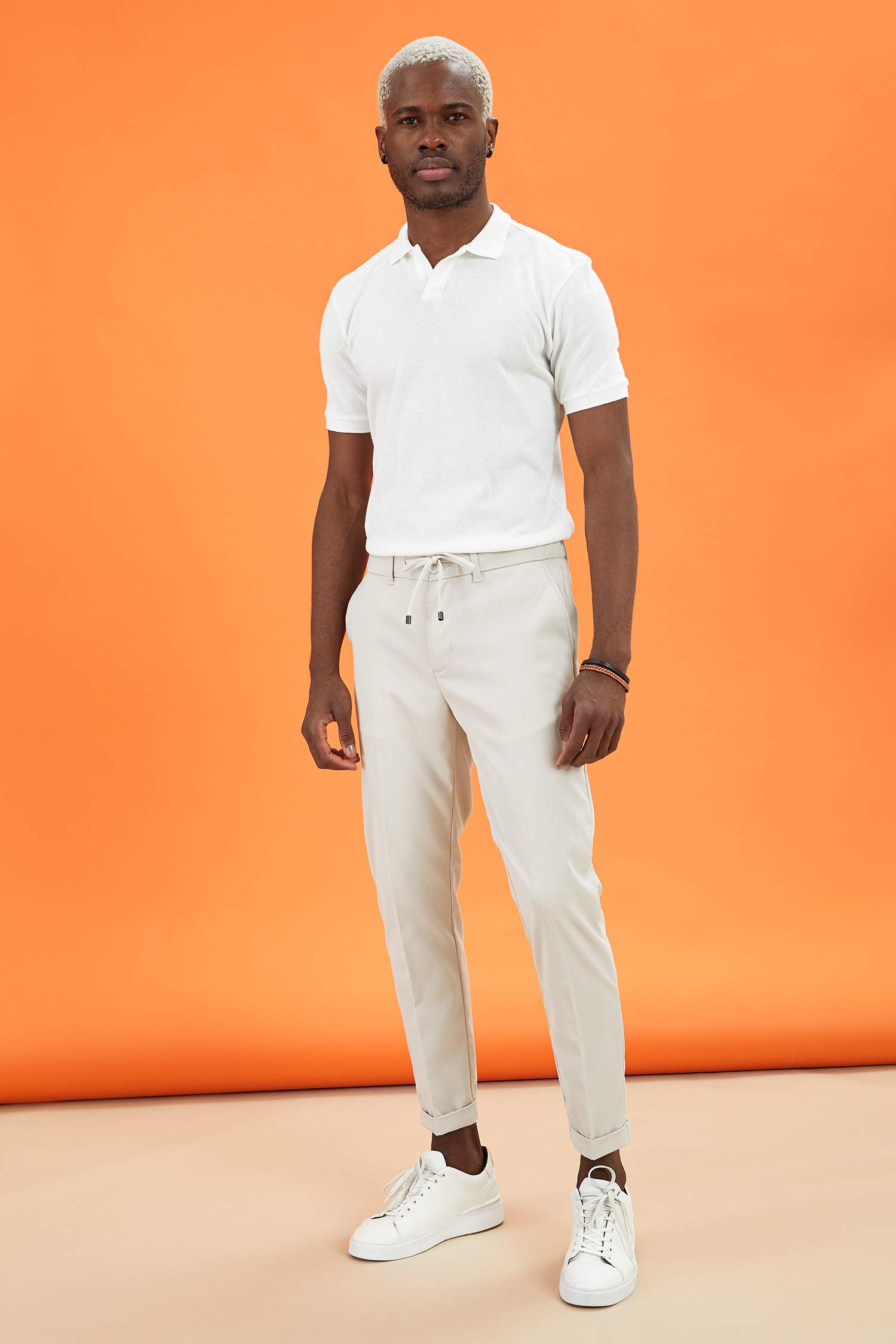 Slim Fit Polo Yaka Basic Triko Kısa Kollu Tişört