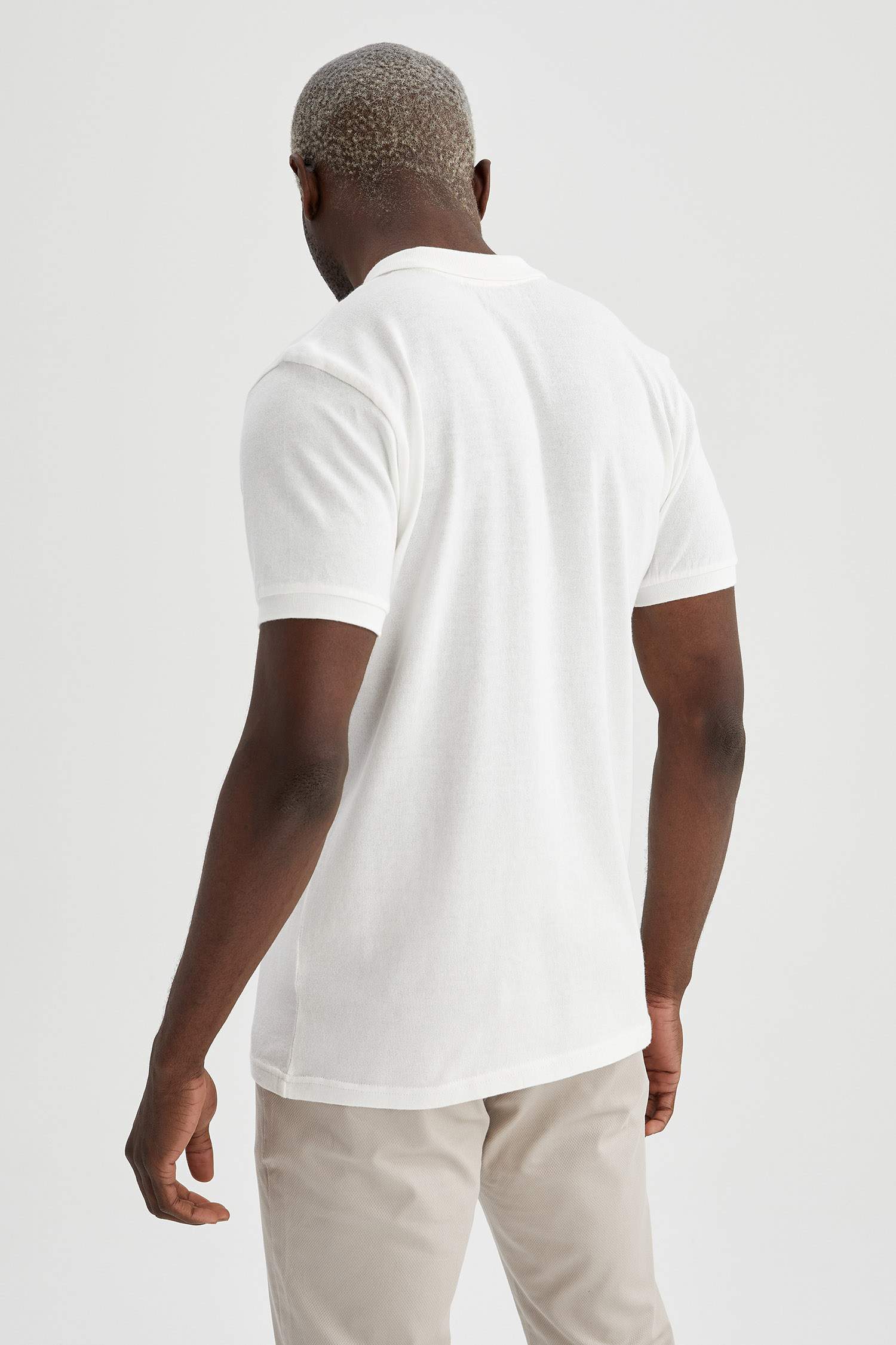 Slim Fit Polo Yaka Basic Triko Kısa Kollu Tişört