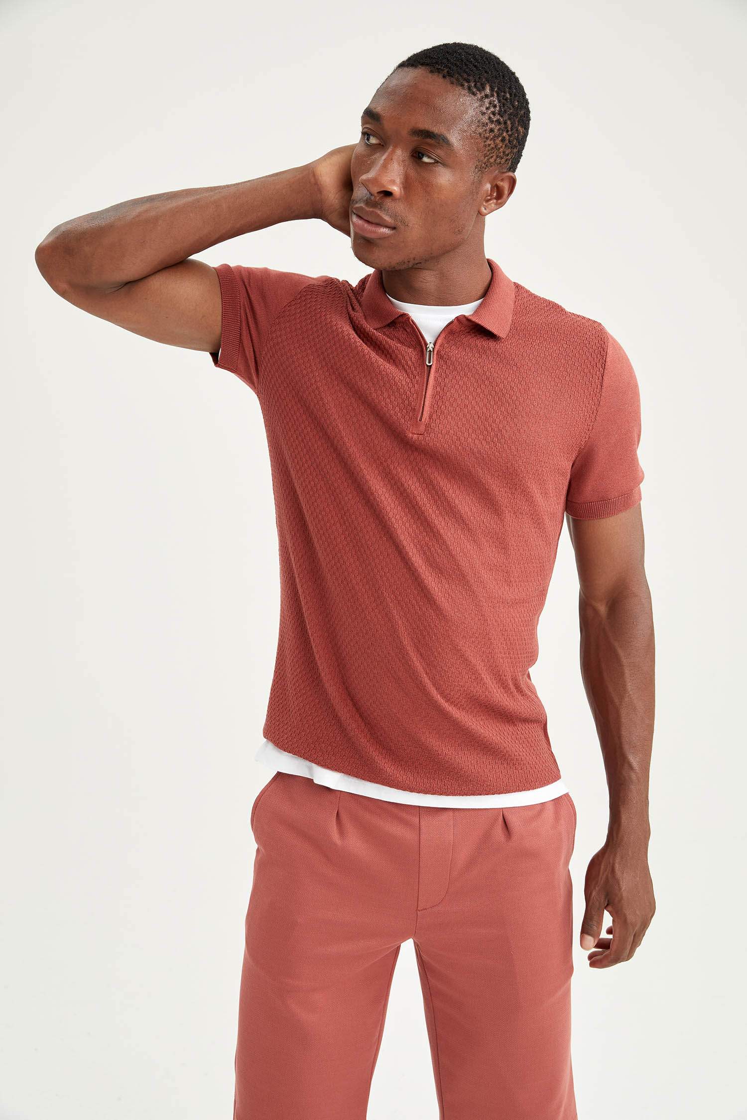 Slim Fit Polo Yaka Basic Triko Tişört