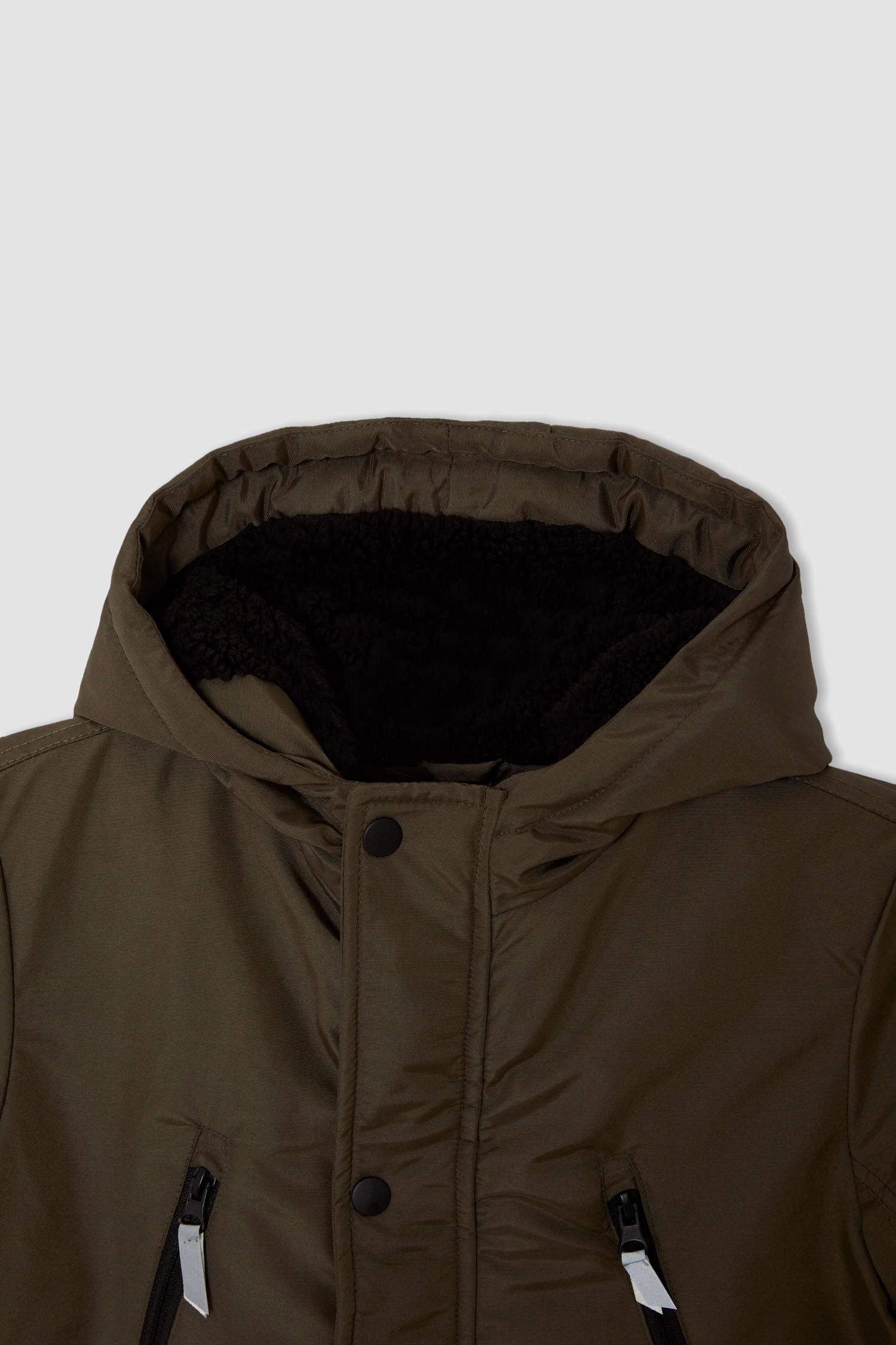 Erkek Çocuk Kapüşonlu İçi Peluş Astarlı Reflektörlü Parka