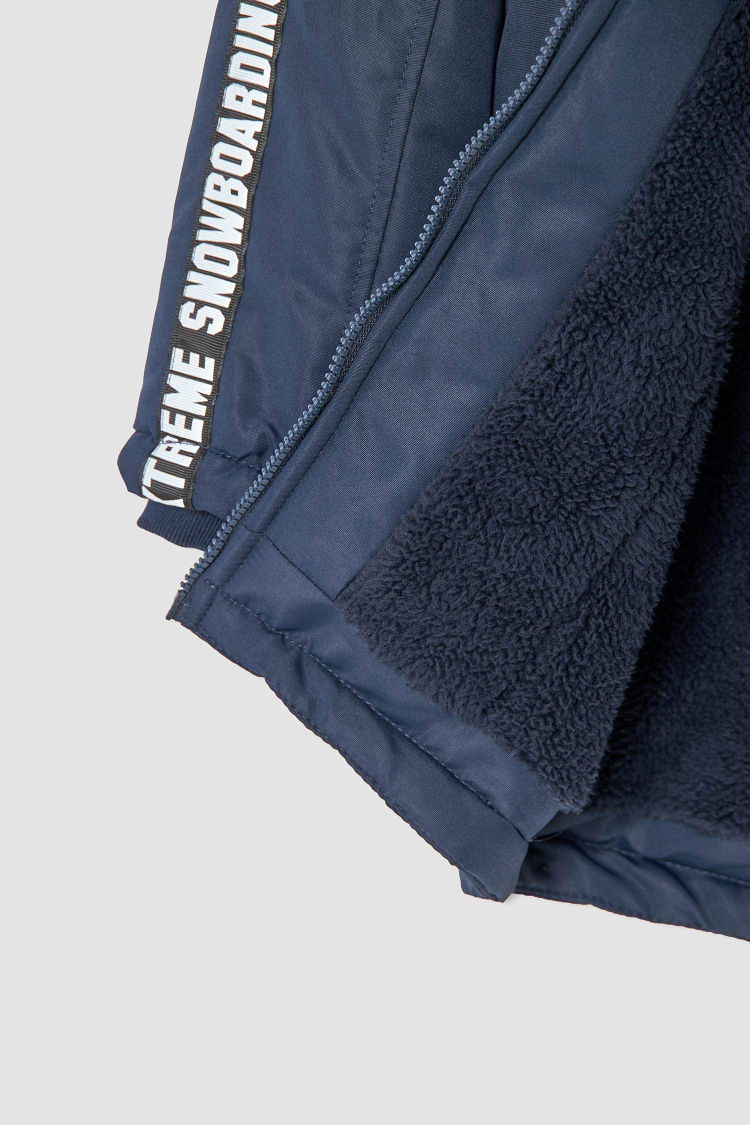 Erkek Çocuk Regular Fit Yazı Baskılı Çıkarılabilir Peluş Astarlı Kapüşonlu Parka