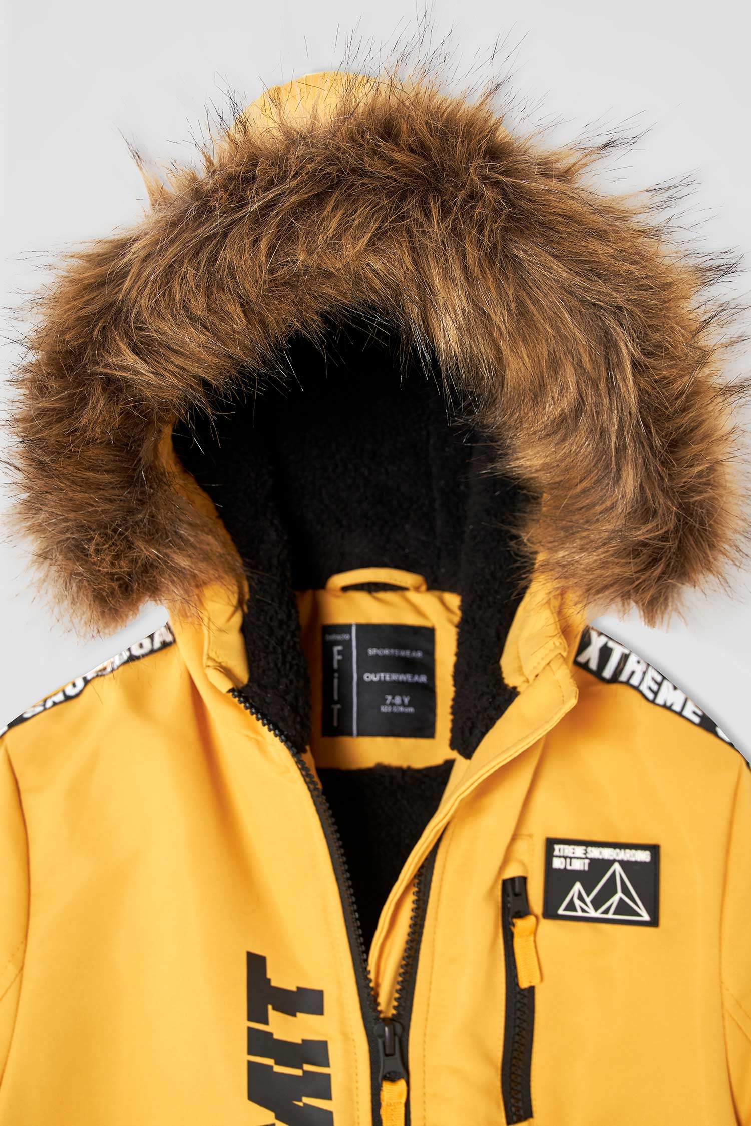 Erkek Çocuk Regular Fit Yazı Baskılı Çıkarılabilir Peluş Astarlı Kapüşonlu Parka