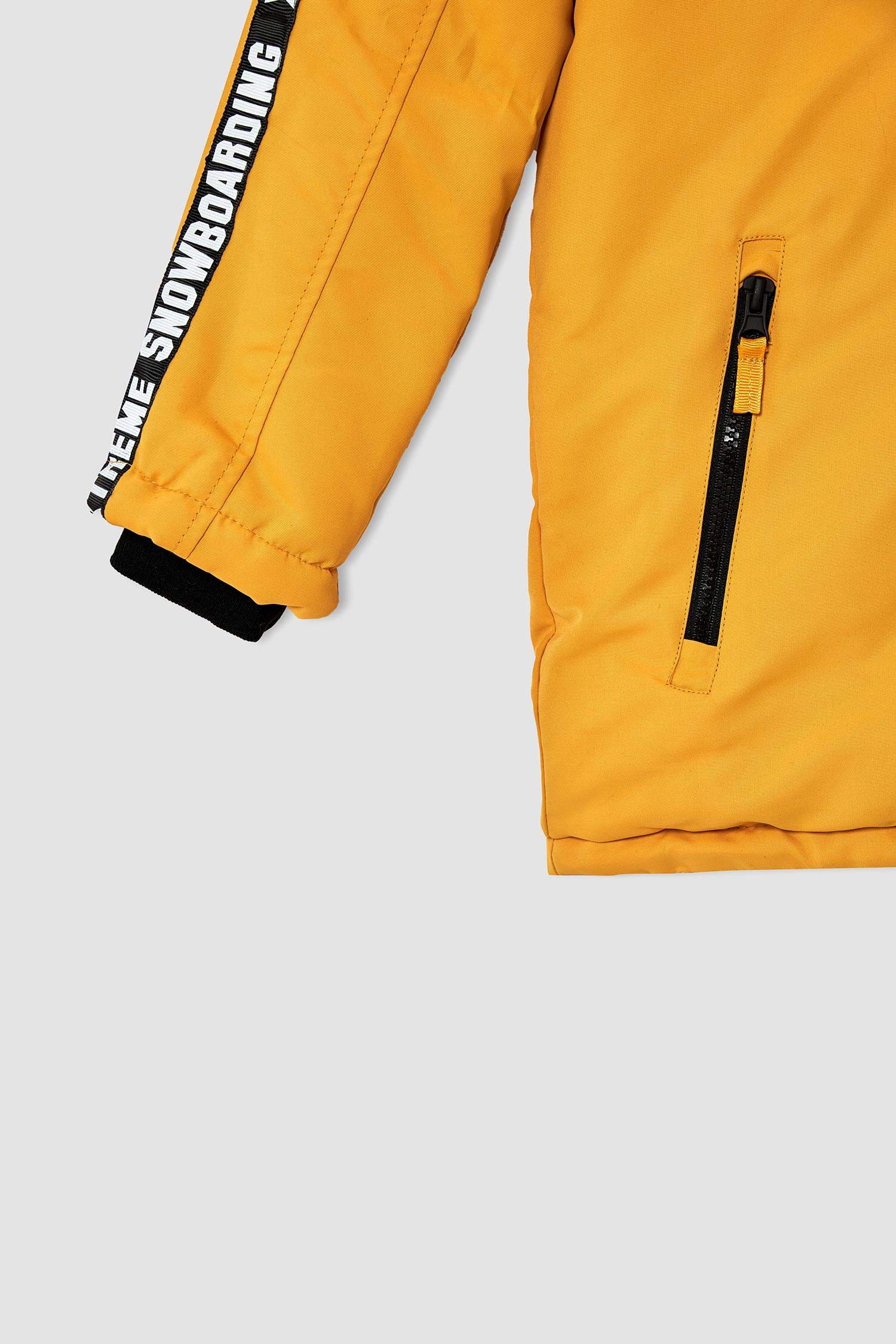 Erkek Çocuk Regular Fit Yazı Baskılı Çıkarılabilir Peluş Astarlı Kapüşonlu Parka
