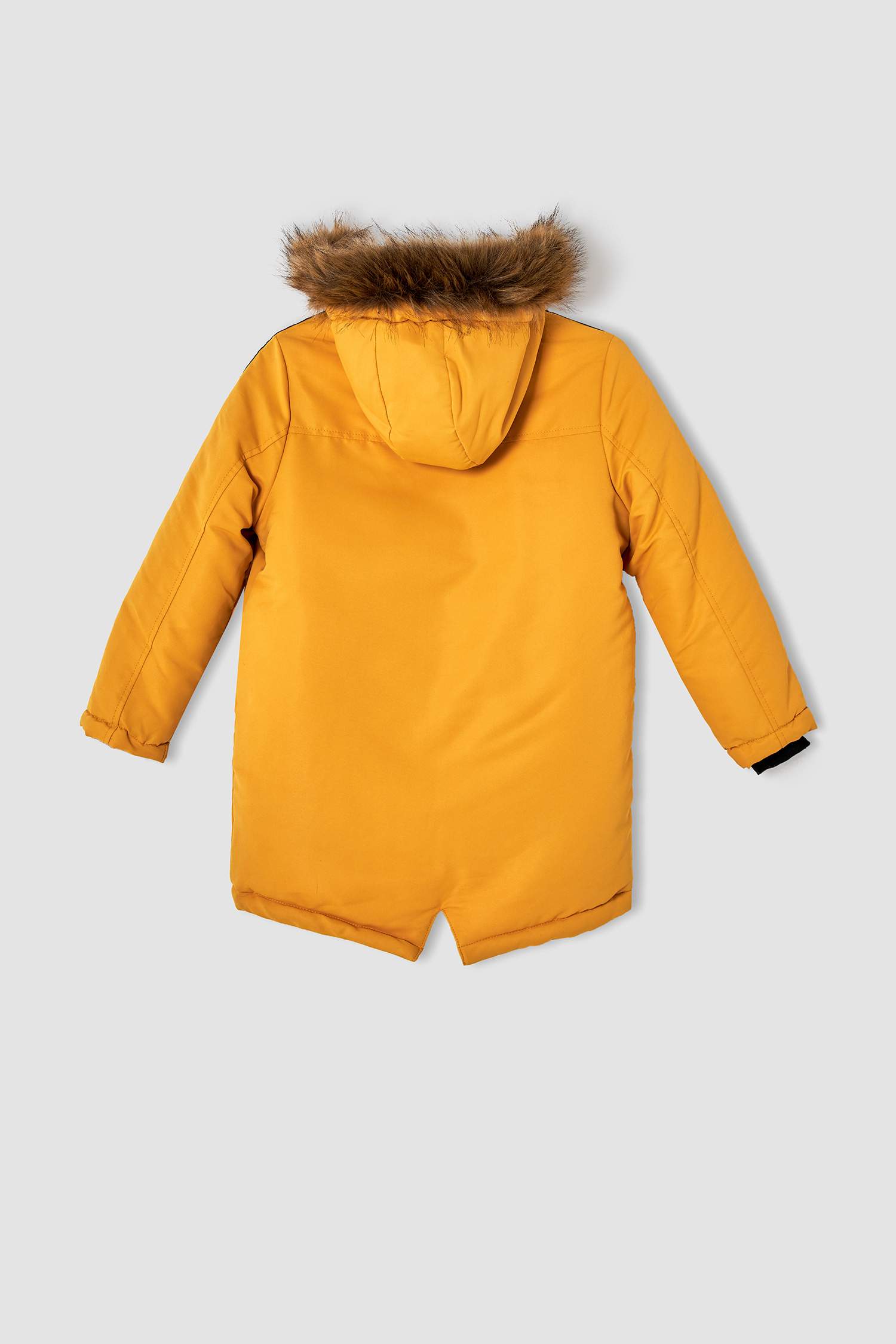Erkek Çocuk Regular Fit Yazı Baskılı Çıkarılabilir Peluş Astarlı Kapüşonlu Parka