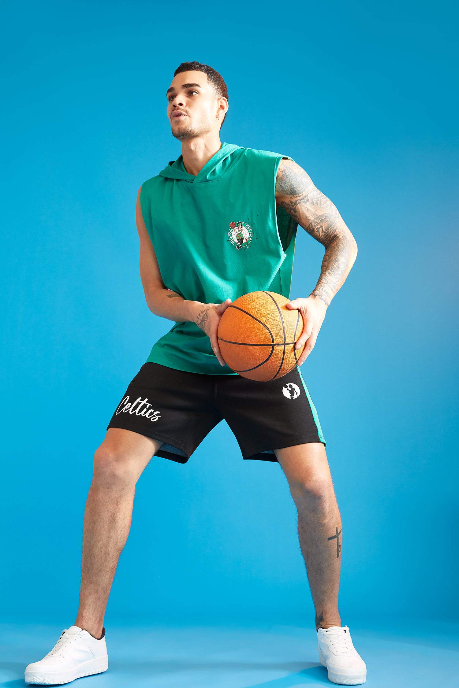 NBA Boston Celtics Lisanslı Oversize Fit Kapüşonlu Kolsuz Tişört