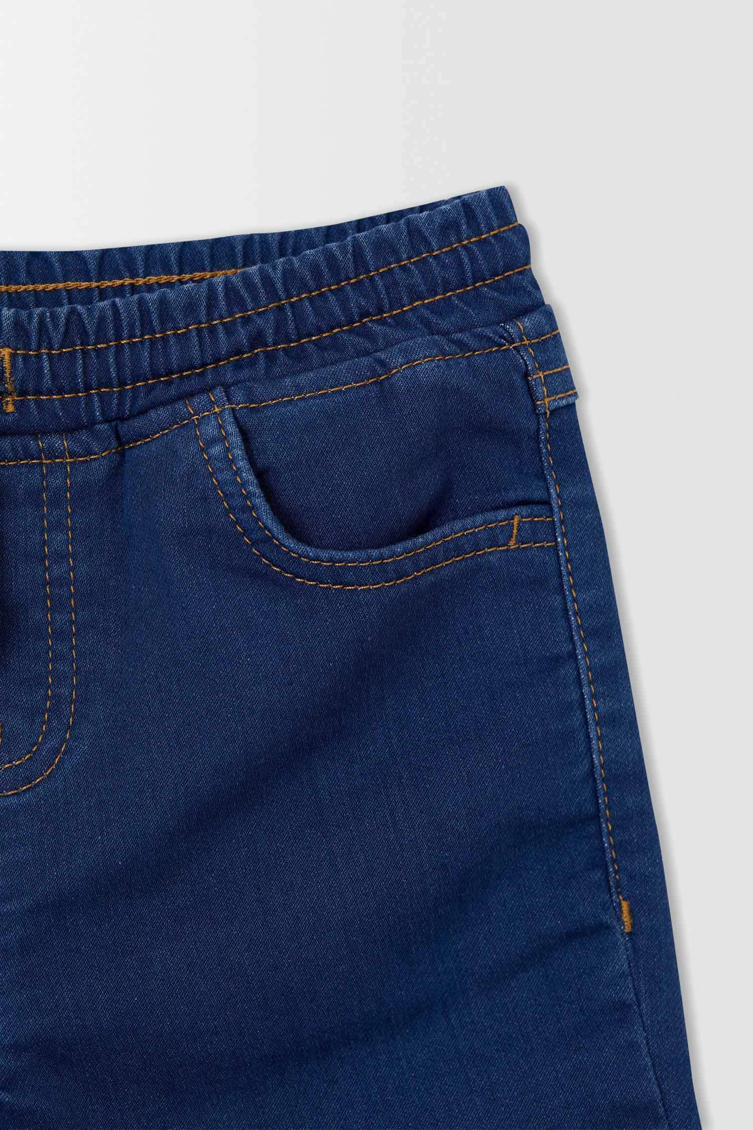 Erkek Çocuk Regualar Fit Esnek Belli Jean Bermuda Şort