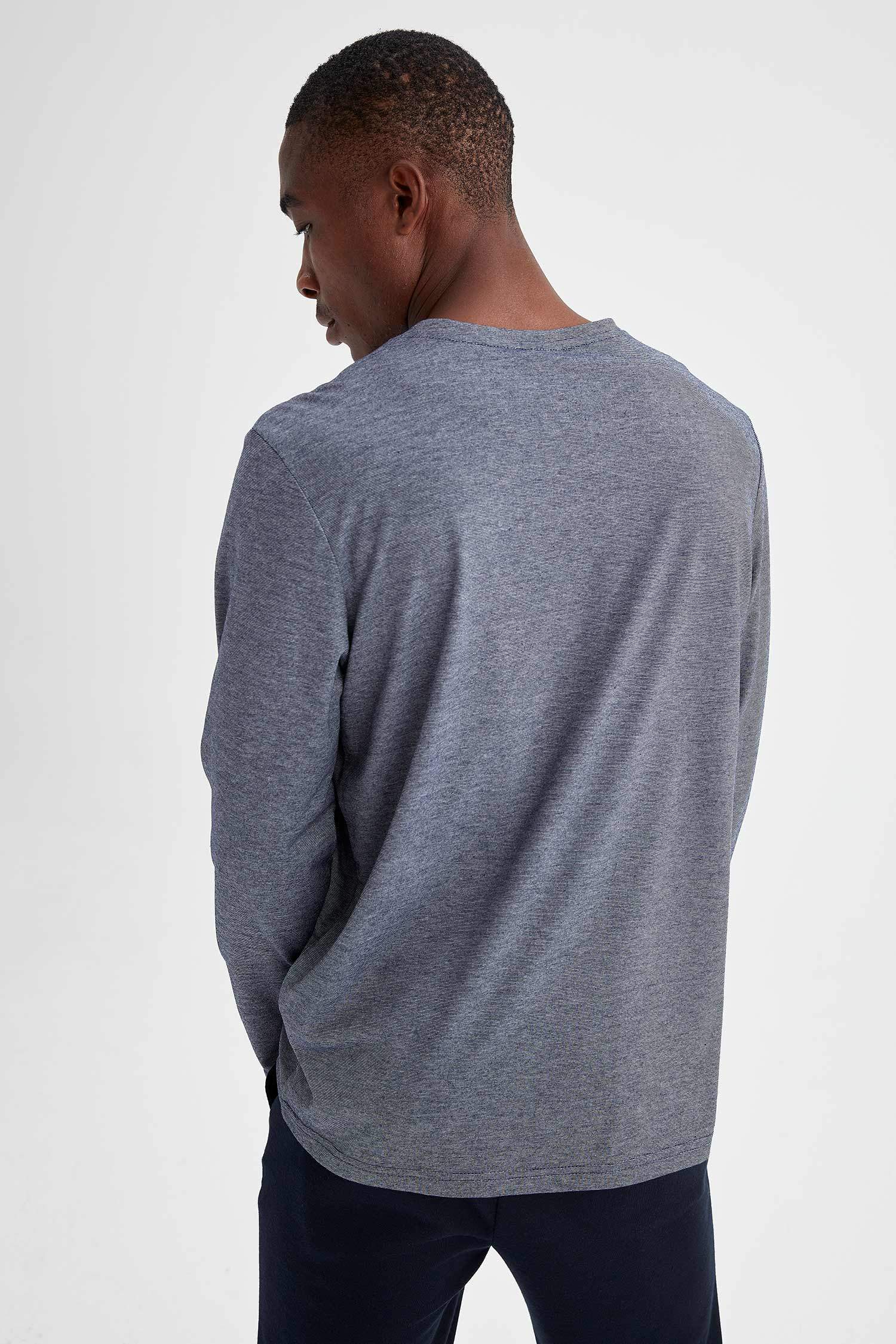 Regular Fit Bisiklet Yaka Basic Uzun Kollu Tişört