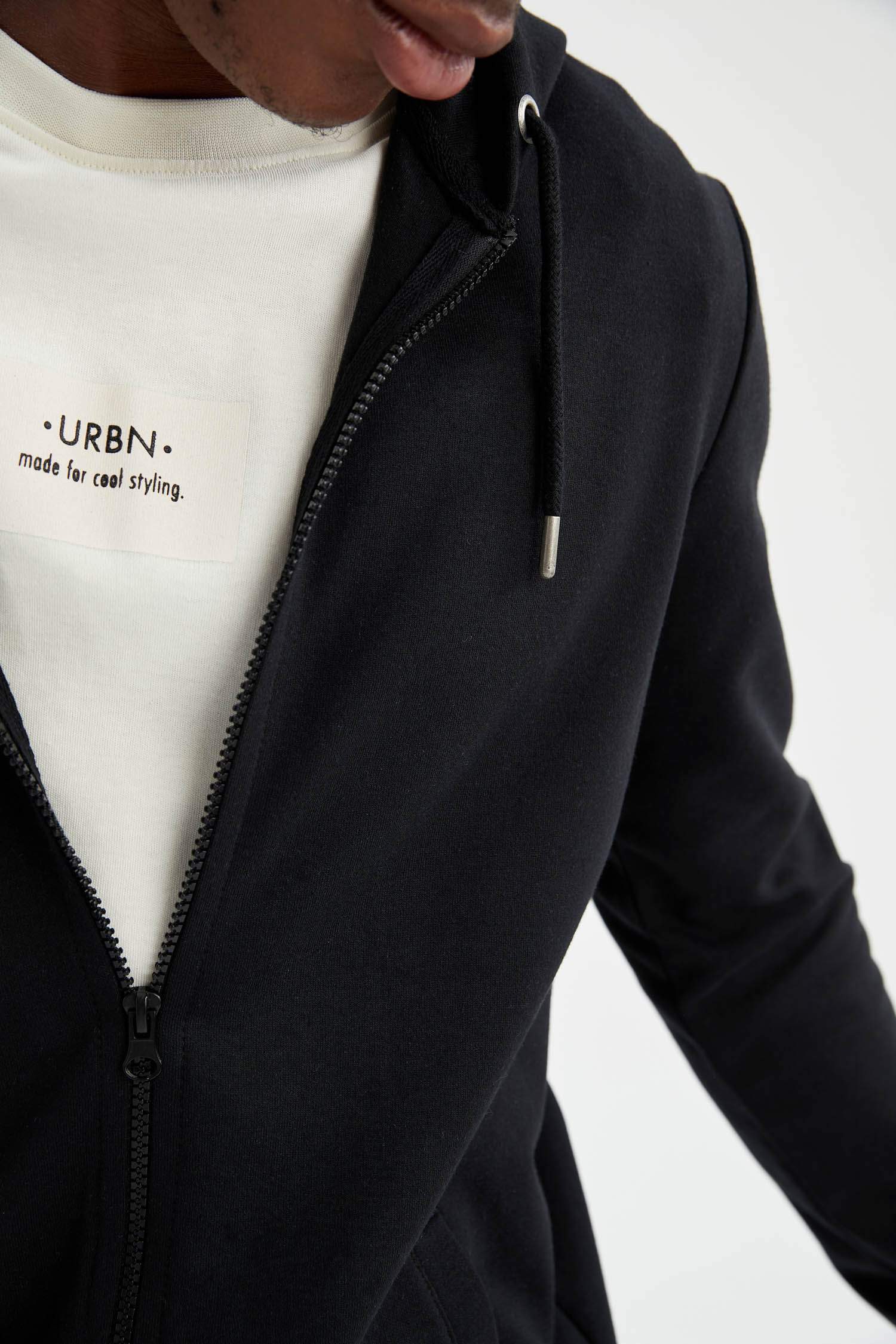 Regular Fit Kapüşonlu Fermuarlı Sweatshirt