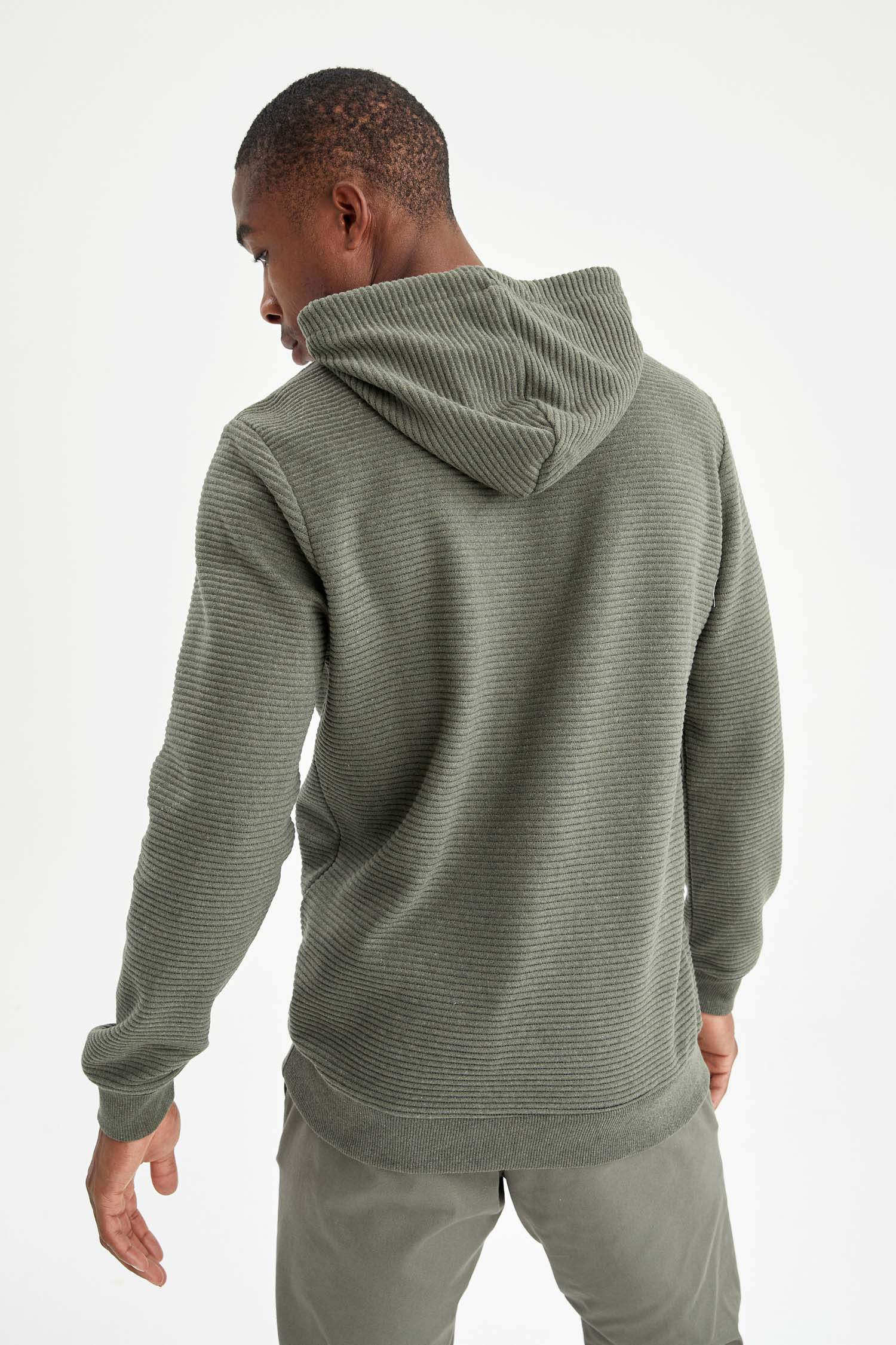 Regular Fit Kapüşonlu Basic Sweatshirt