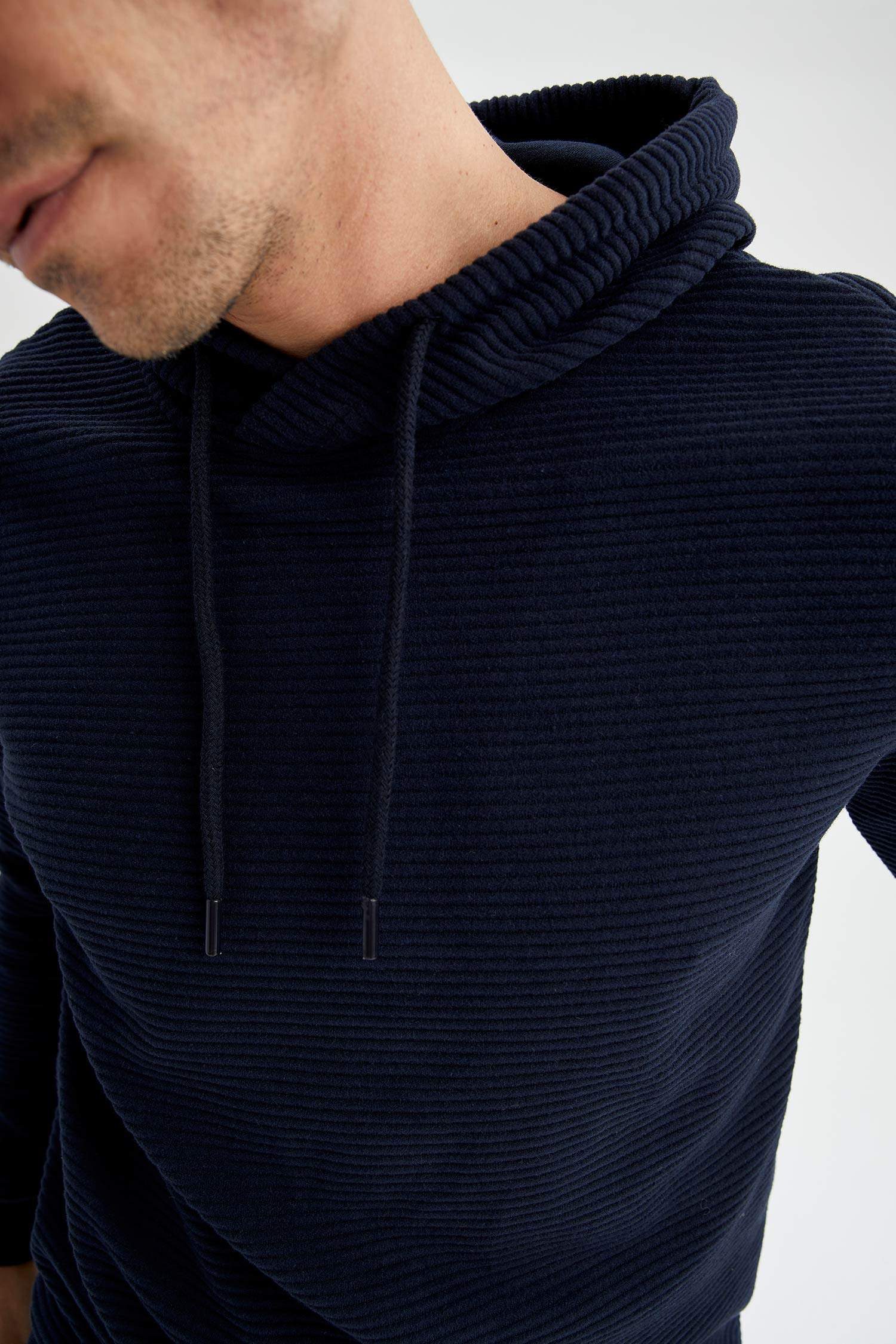 Regular Fit Kapüşonlu Basic Sweatshirt