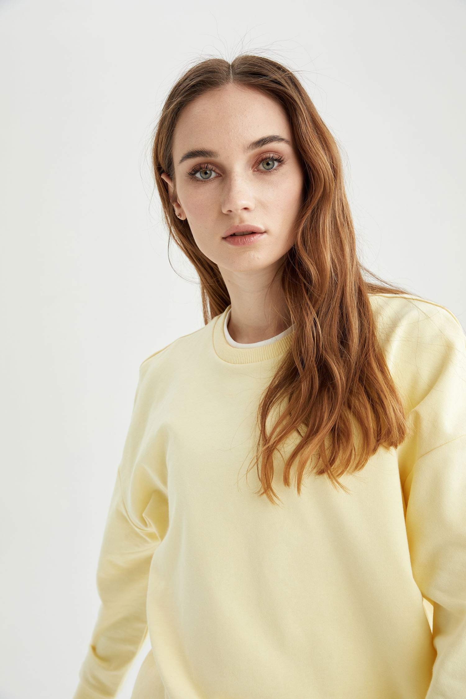 Basic Ribana Kollu Oversize Fit Sweat Tunik