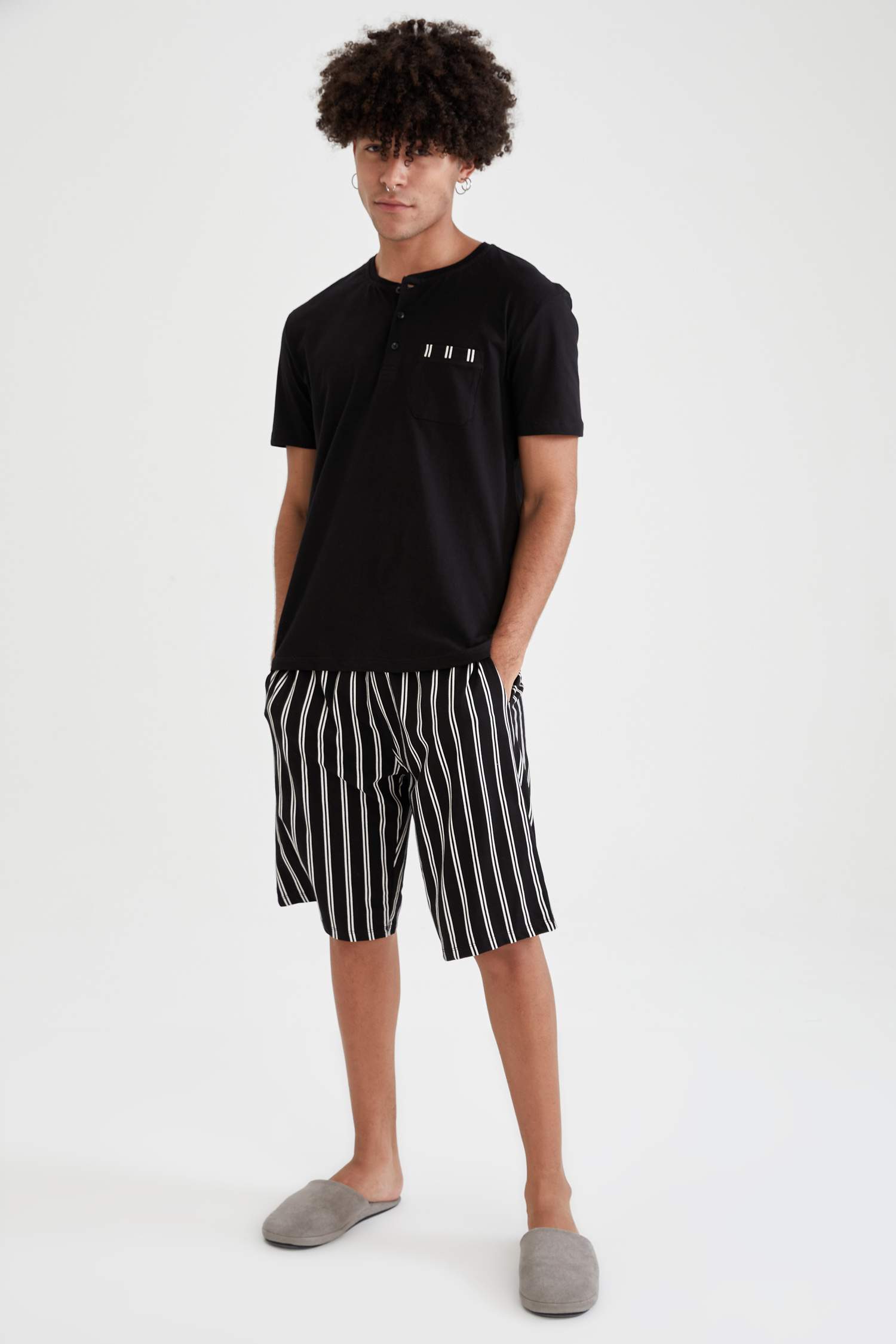 Regular Fit Çizgili Pijama Takımı